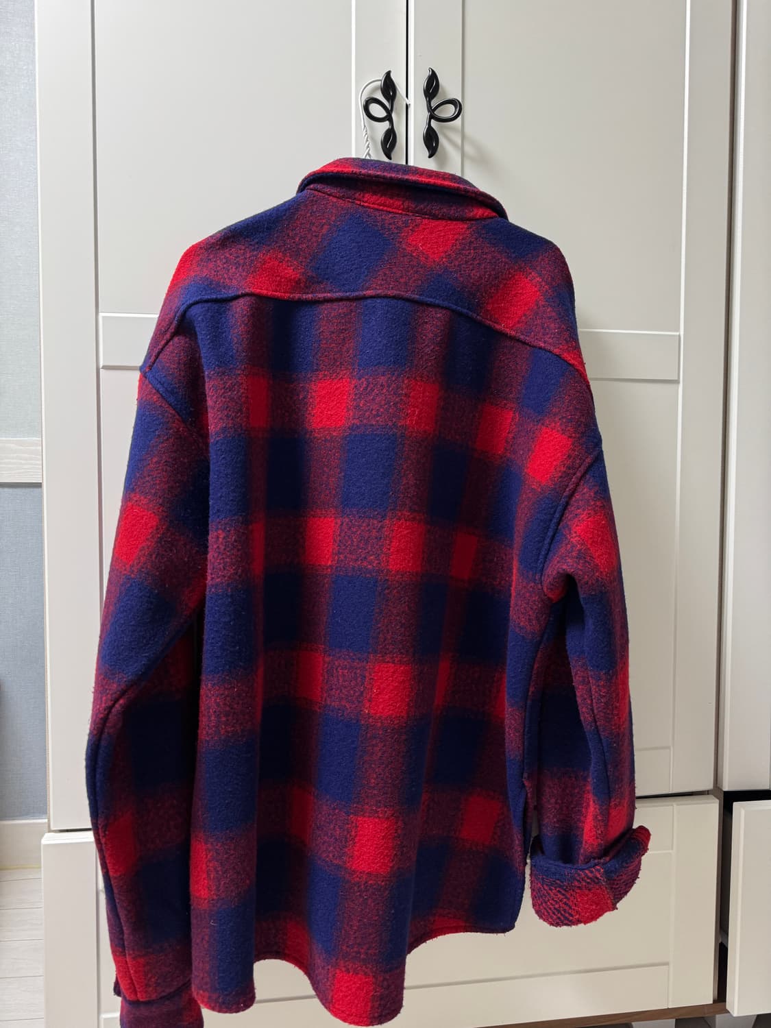 로맨틱크라운 체크 셔츠 자켓 레드 상품이미지2