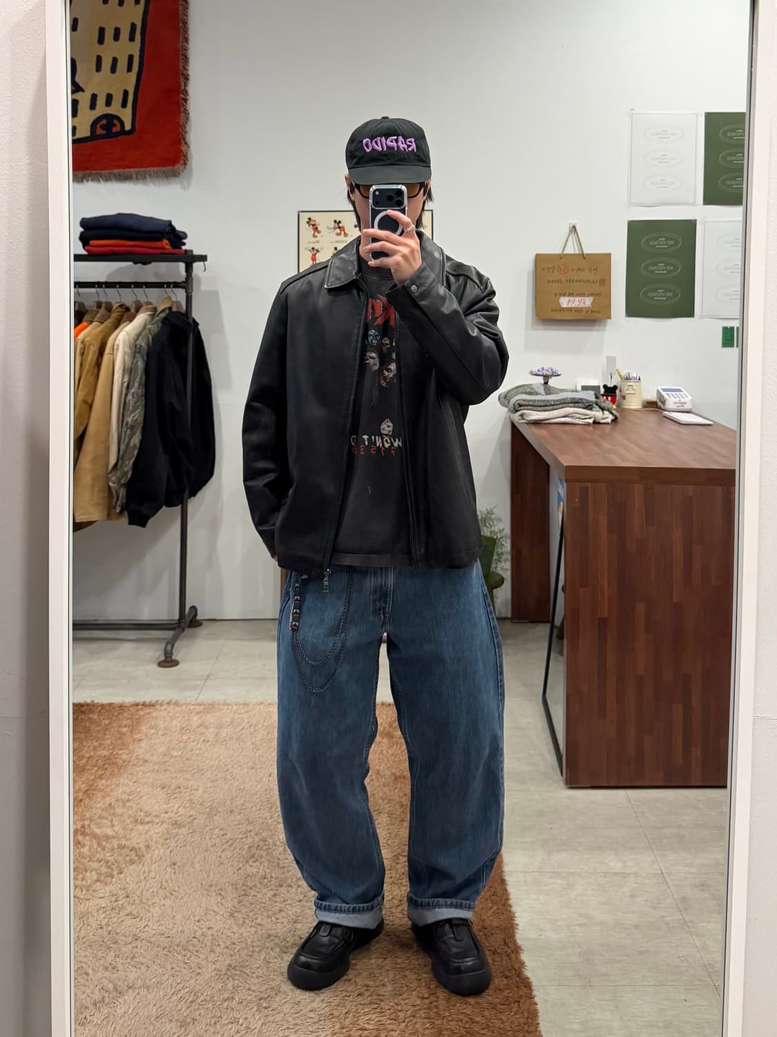 90-00s Rothschild 빈티지 쉽스킨 레더 자켓 상품이미지2