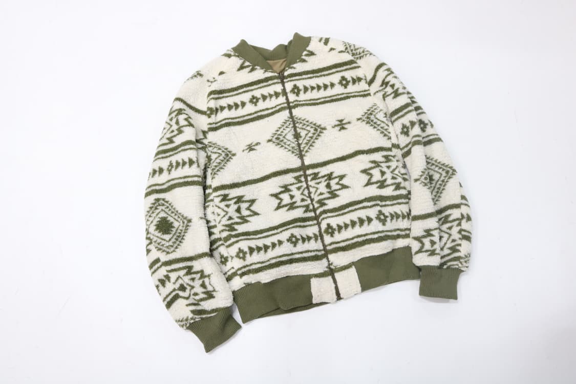 로데오크라운즈 노르딕 패턴 리버시블 보아 후리스 항공점퍼 상품이미지4