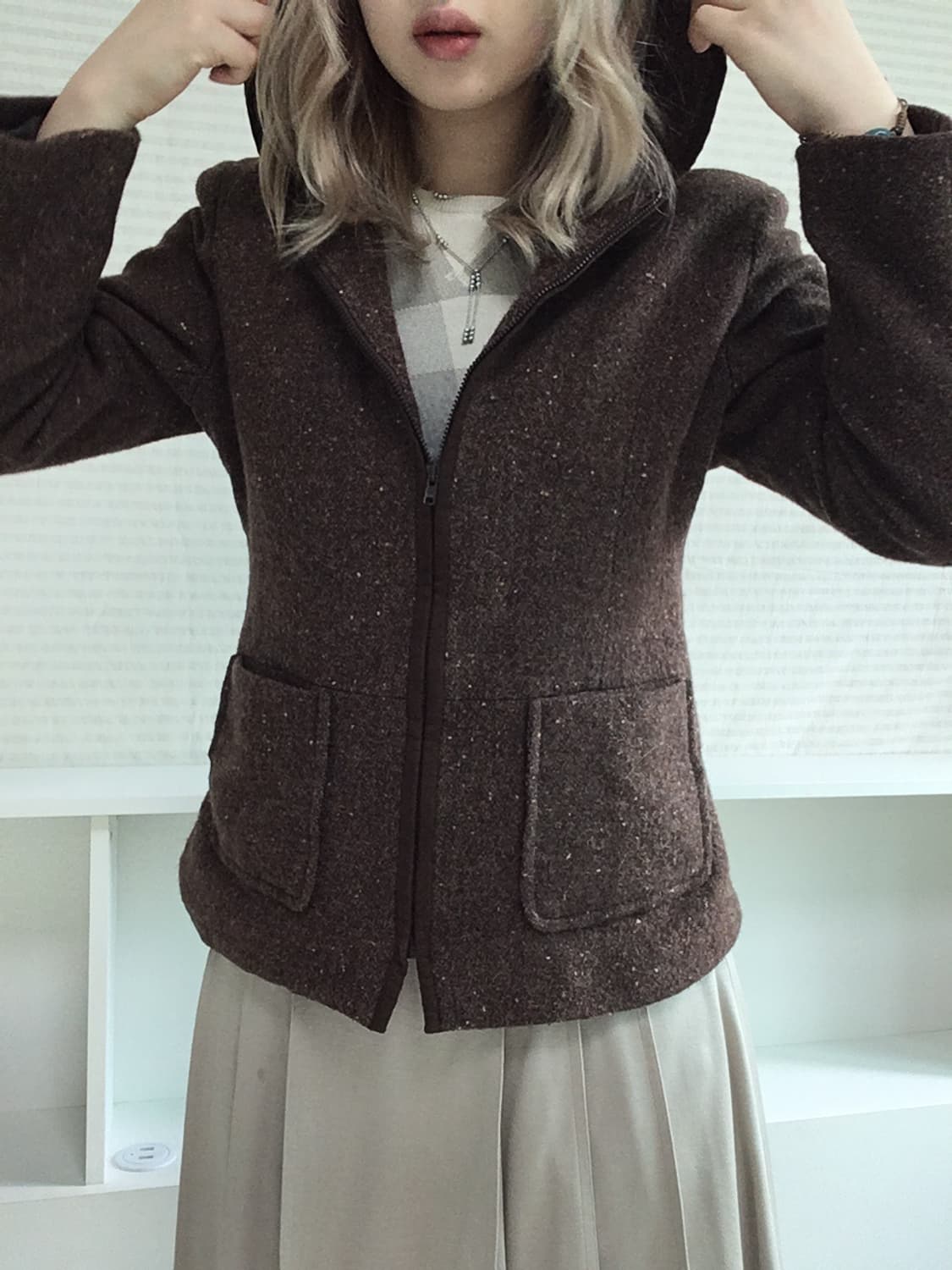 jpn vintage brown bokashi hood zip-up ja 상품이미지5