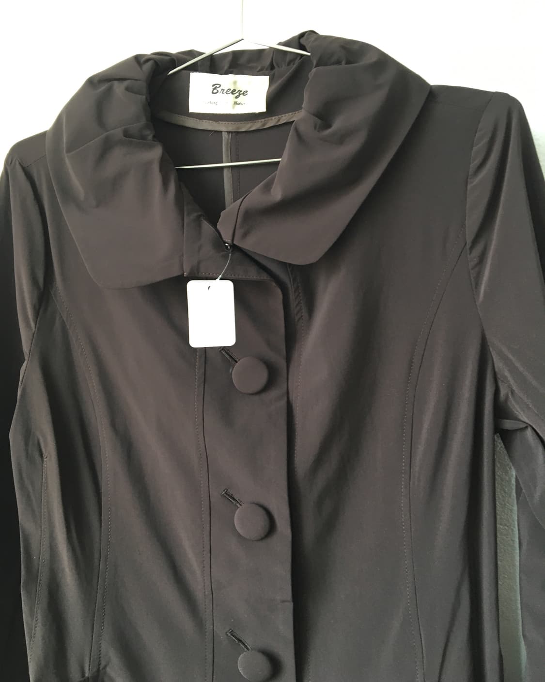 Button neck line point brown coat 상품이미지5