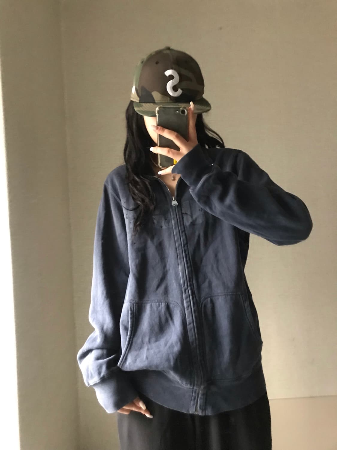 디젤 네이비 빅로고 집업 상품이미지1