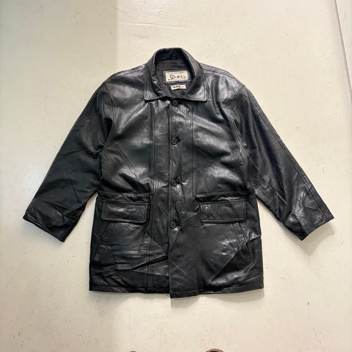 90s DISCO 빈티지 양가죽 자켓 XL 상품이미지1