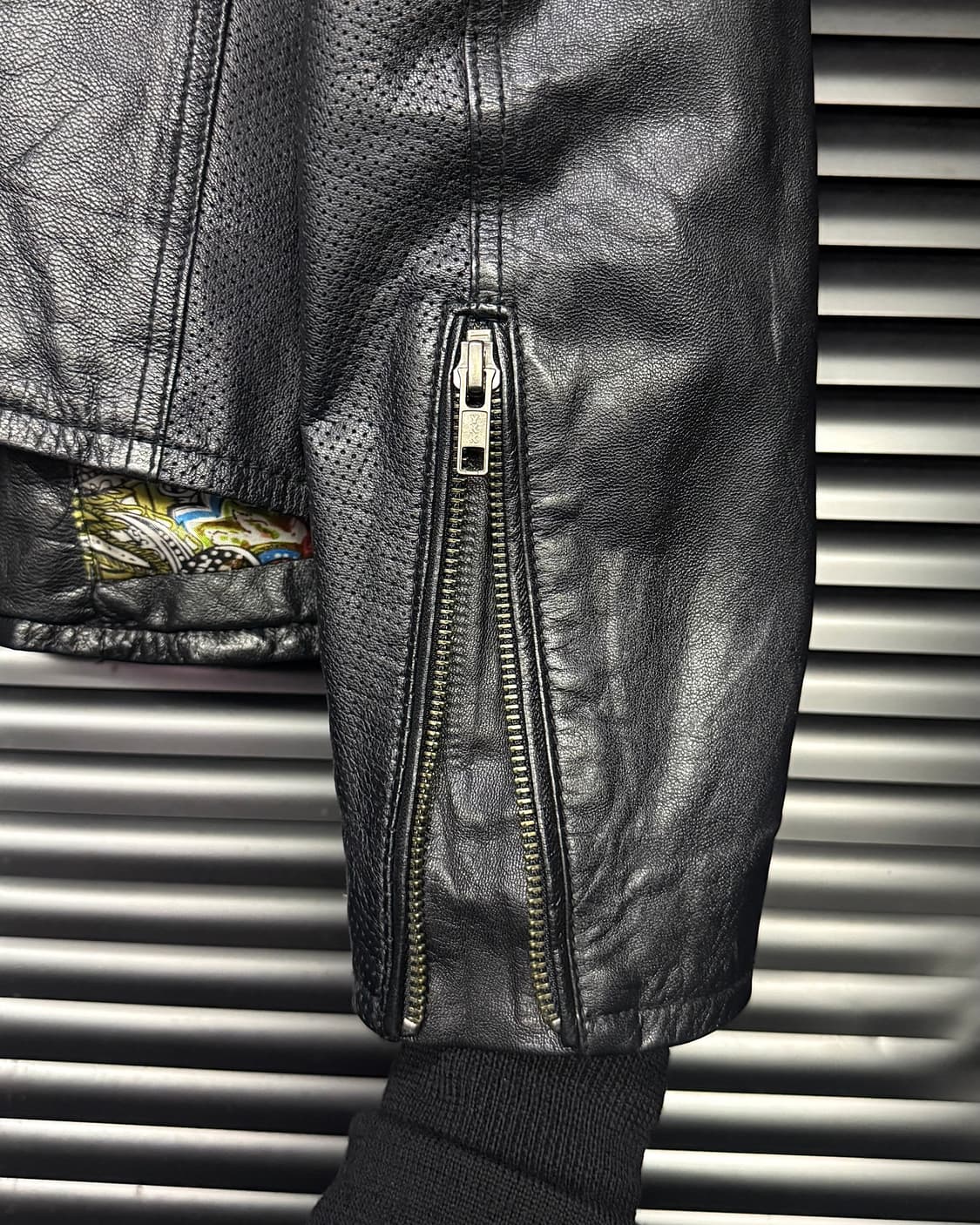 염소 가죽 라이더 바이커 락시크 고스 펑크 고딕 워크 자켓 집업 레더 M 상품이미지7