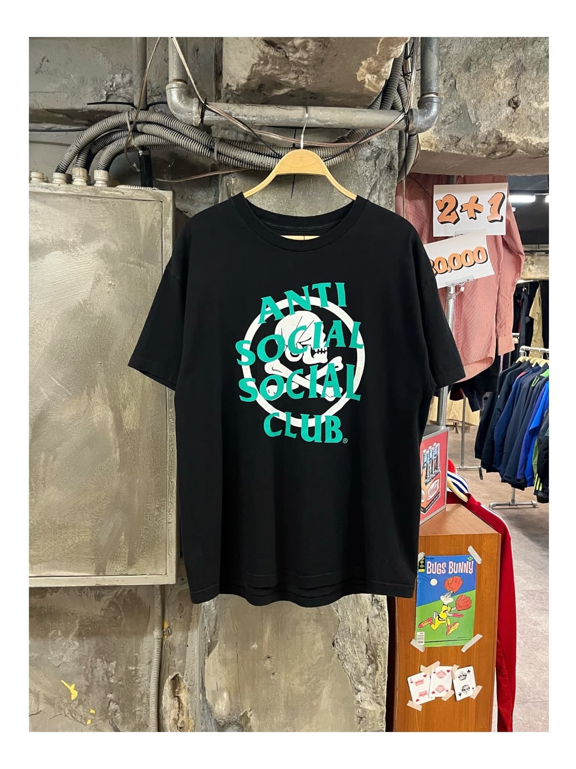 네이버후드 X 안티소셜소셜클럽 반팔티 블랙 XL #csz3228 상품이미지1