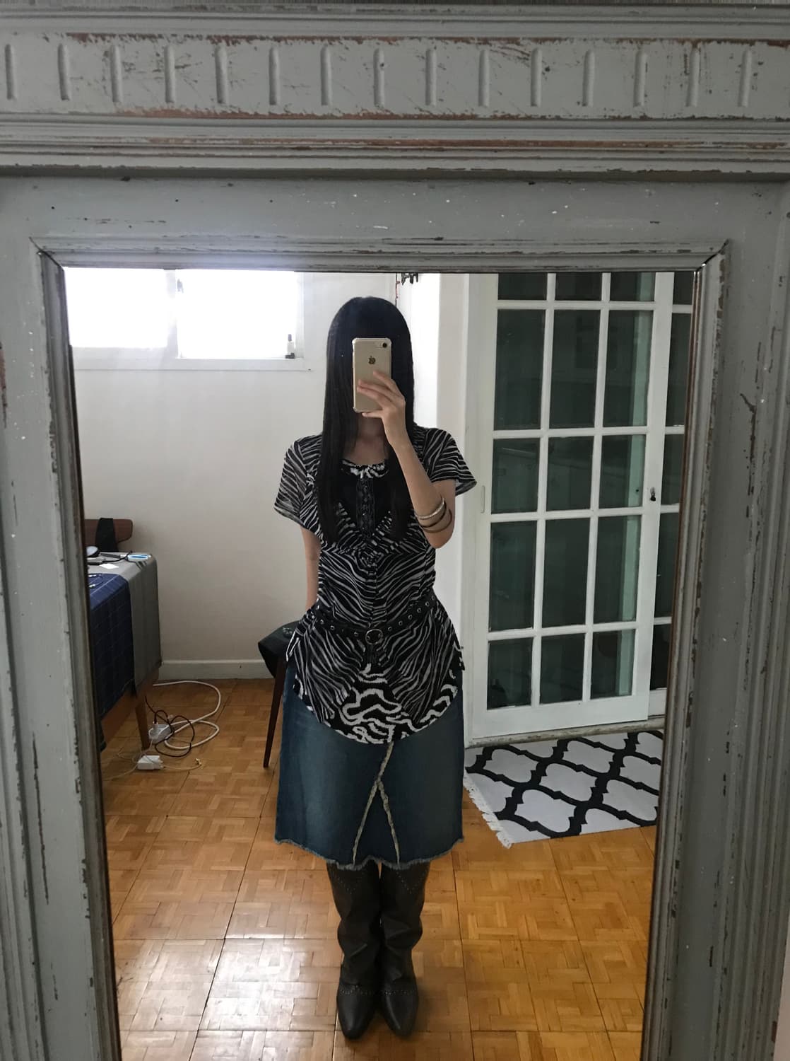 vintage denim skirt (26inch) 상품이미지5