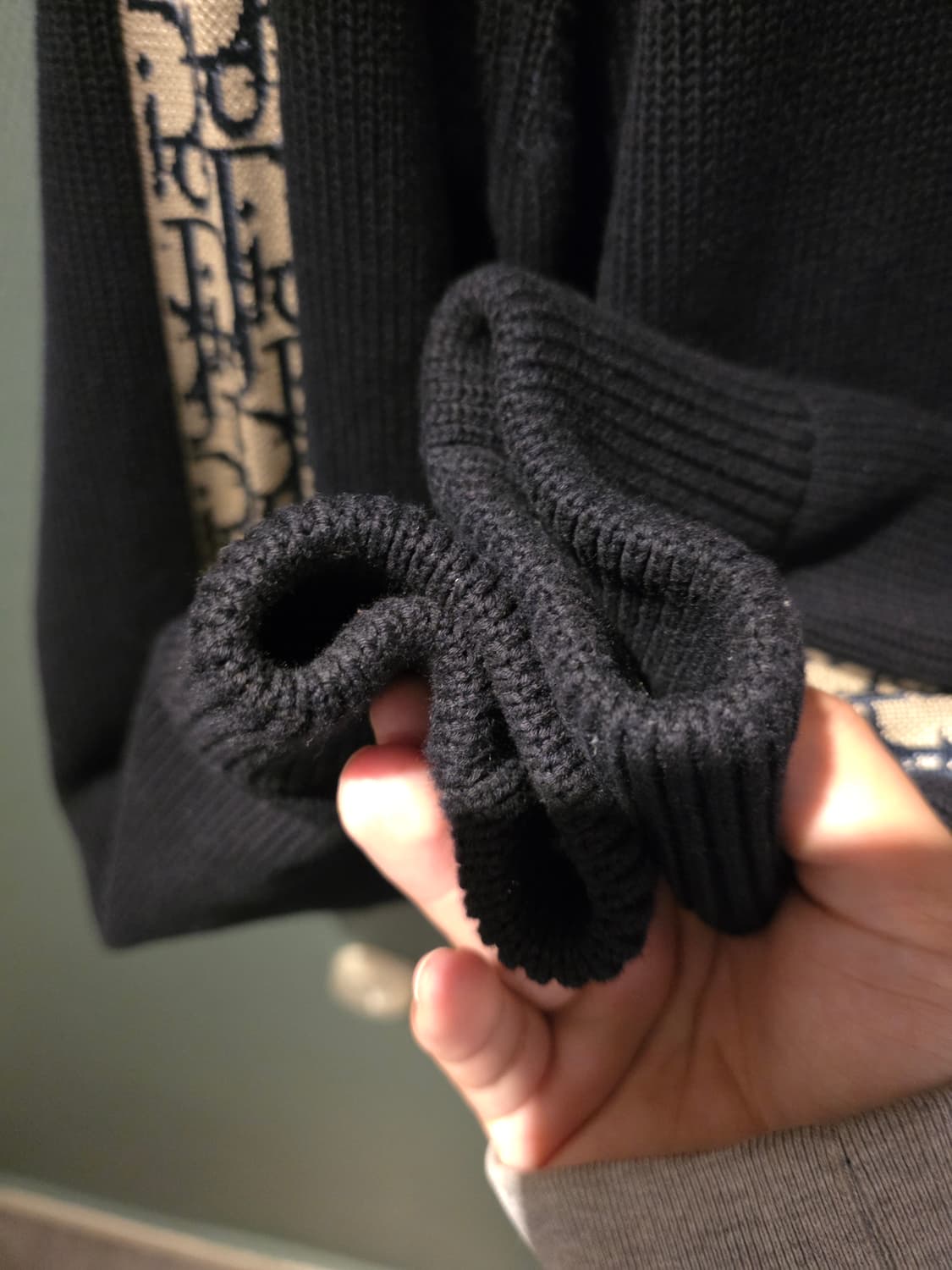 [새상품급,L]디올 오블리크 인서트 니트 네이비 상품이미지5