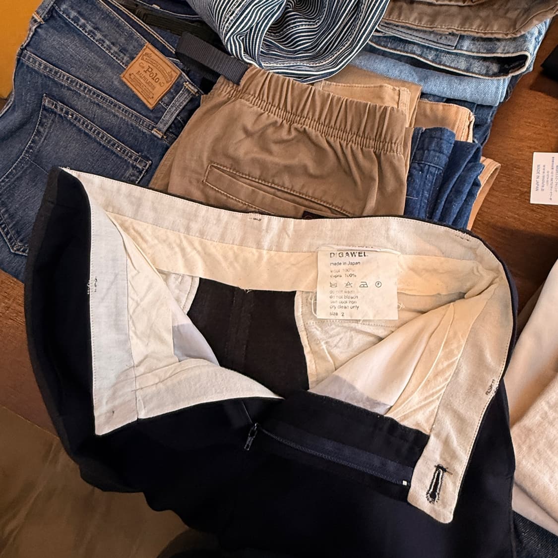 디가웰 투 패브릭 크롭 슬랙스 팬츠 2 size 상품이미지5