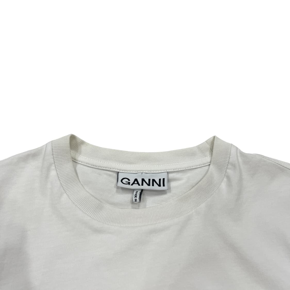GANNI 가니 해브어 나이스데이 스마일 반팔티 화이트 2XS 상품이미지5