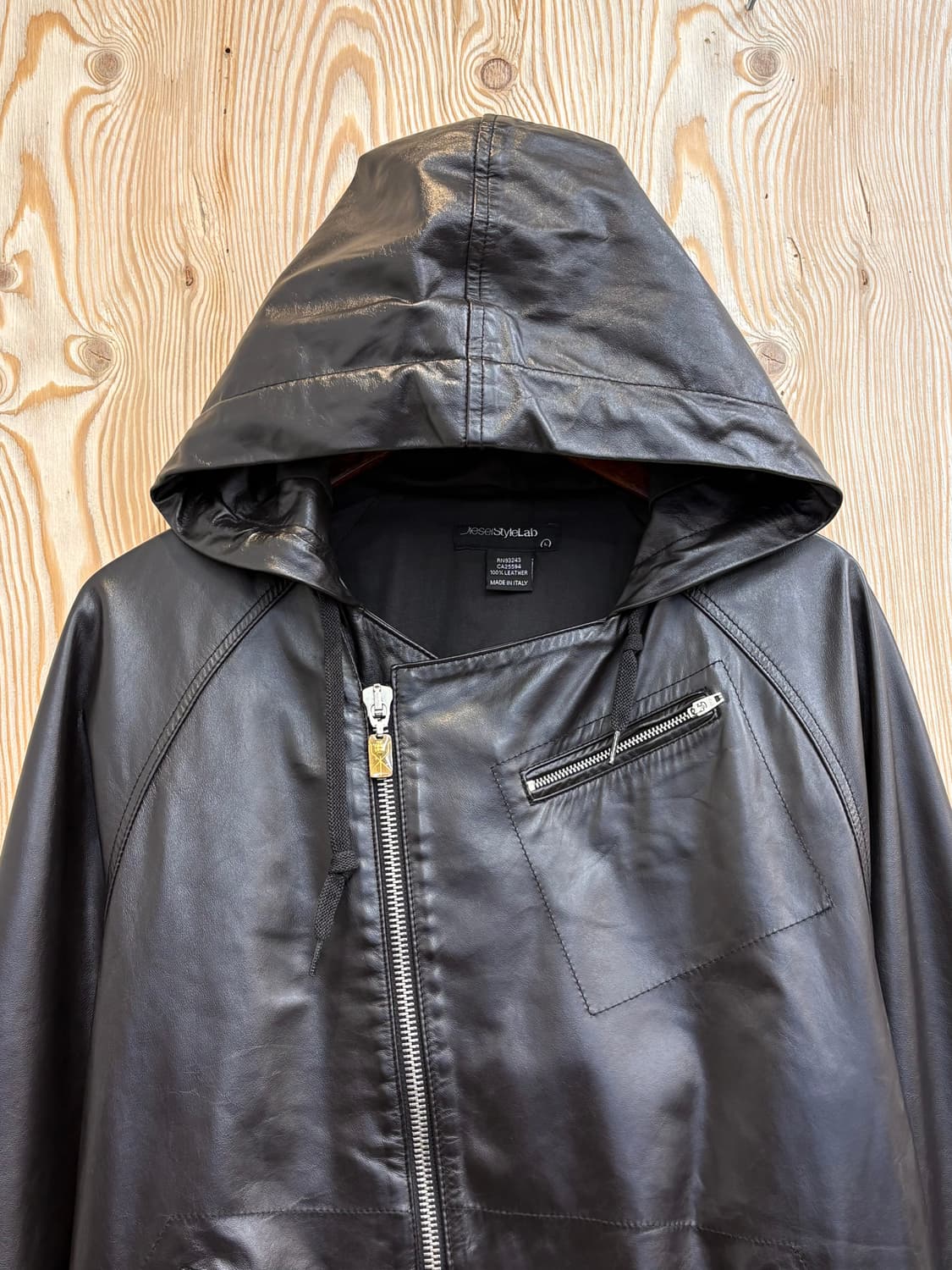 디젤 스타일랩 레더 후드 자켓 상품이미지2