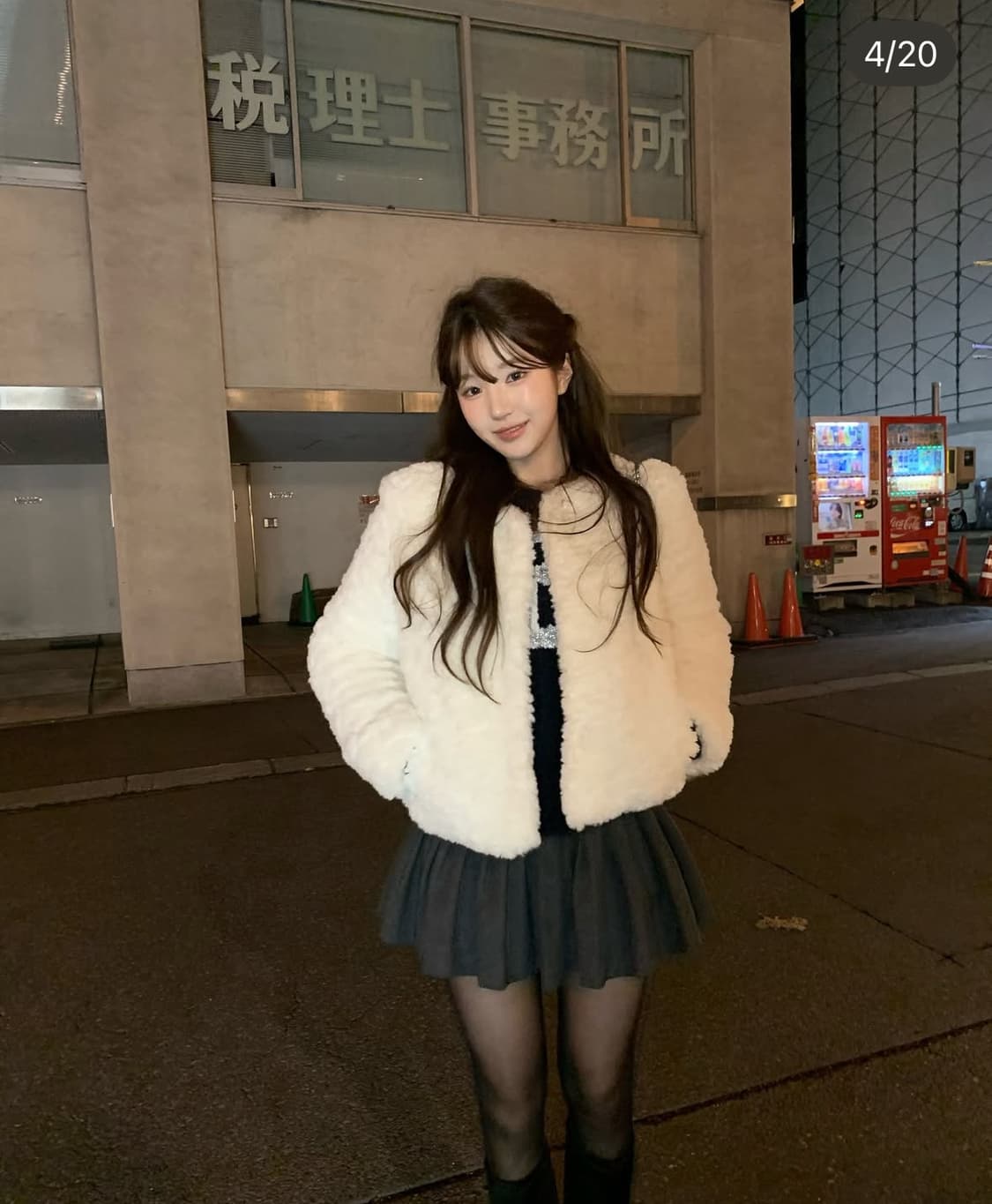 당일배송)더바넷 누벨 퍼 자켓 아이보리 S사이즈 상품이미지1