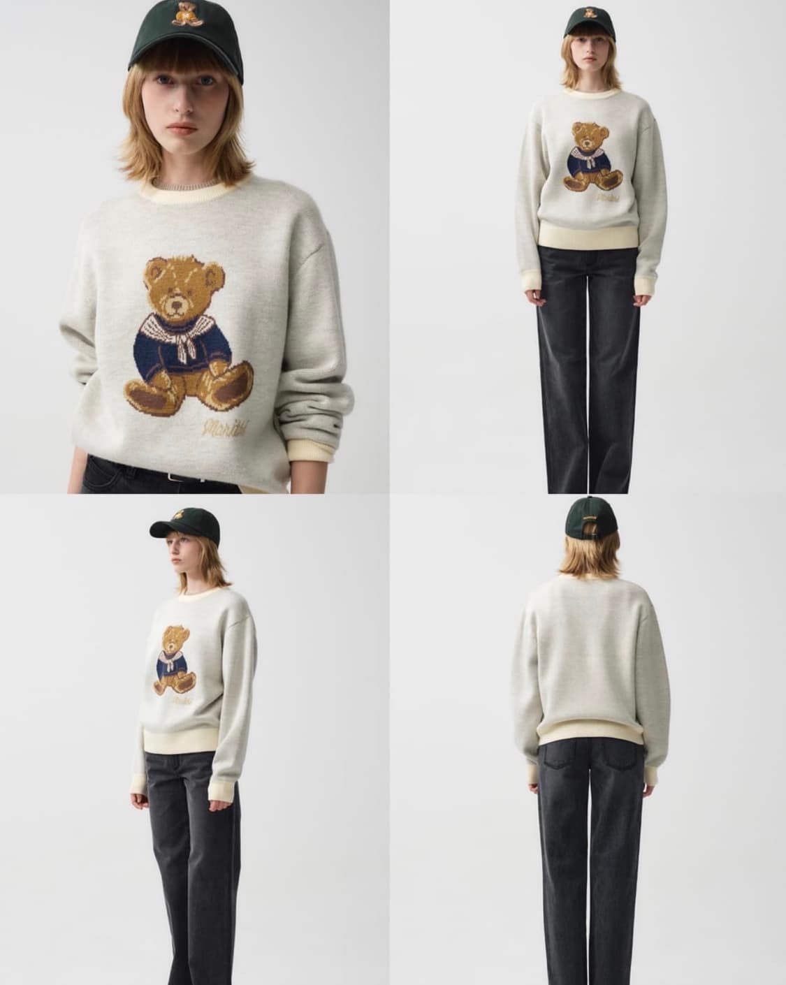 마리떼 프랑소와 저버 두들베어 곰돌이 스웨터 니트 아이보리 S 상품이미지5