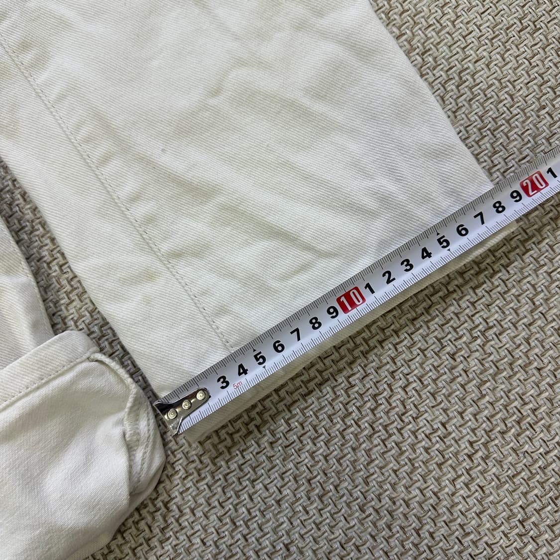 M 플랙 흰색 데님 팬츠 0414D 상품이미지6