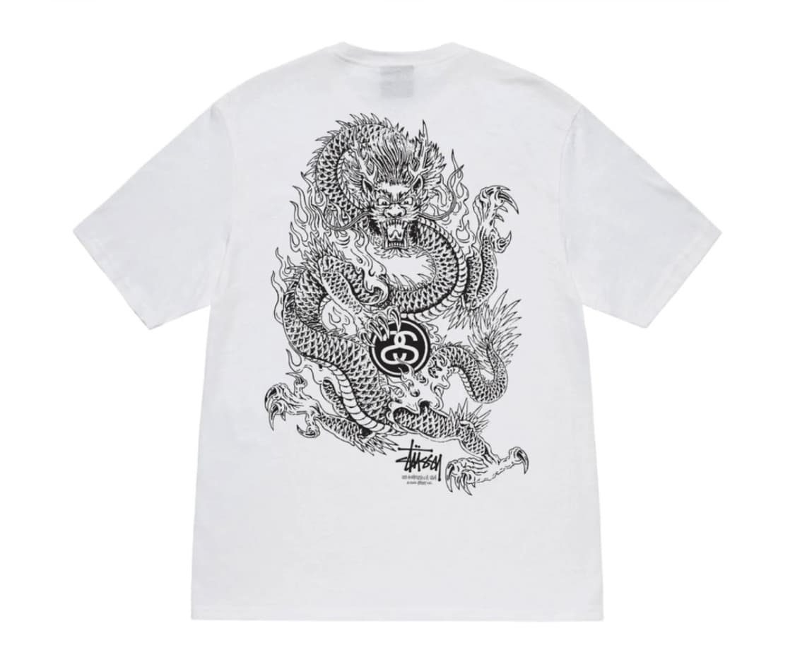 Stussy 스투시 드래곤 티셔츠 화이트 상품이미지1
