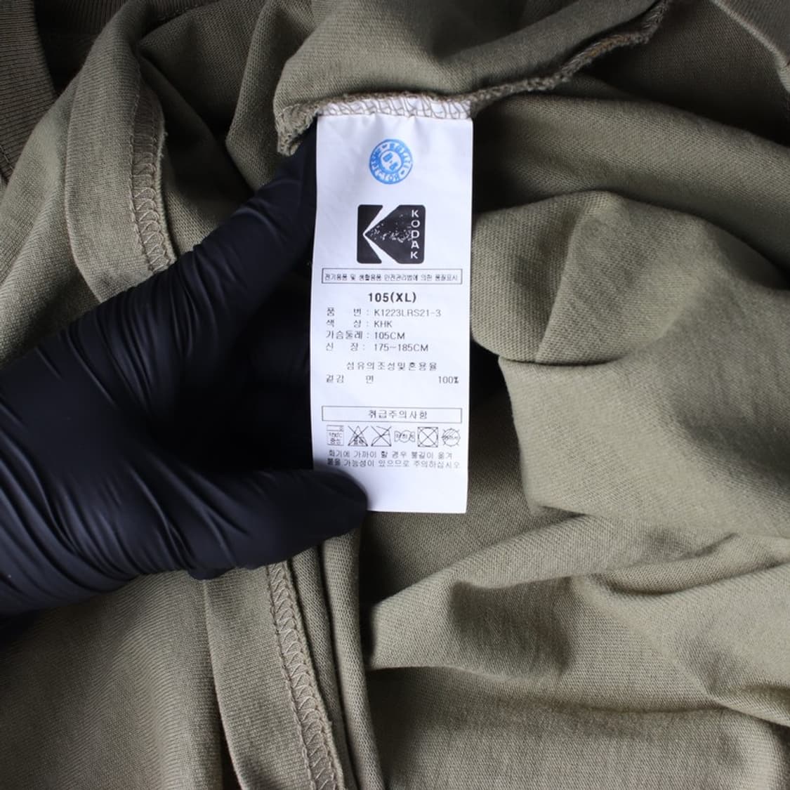 코닥 어패럴 카키 백로고 오버핏 반팔 티셔츠 XL 상품이미지6