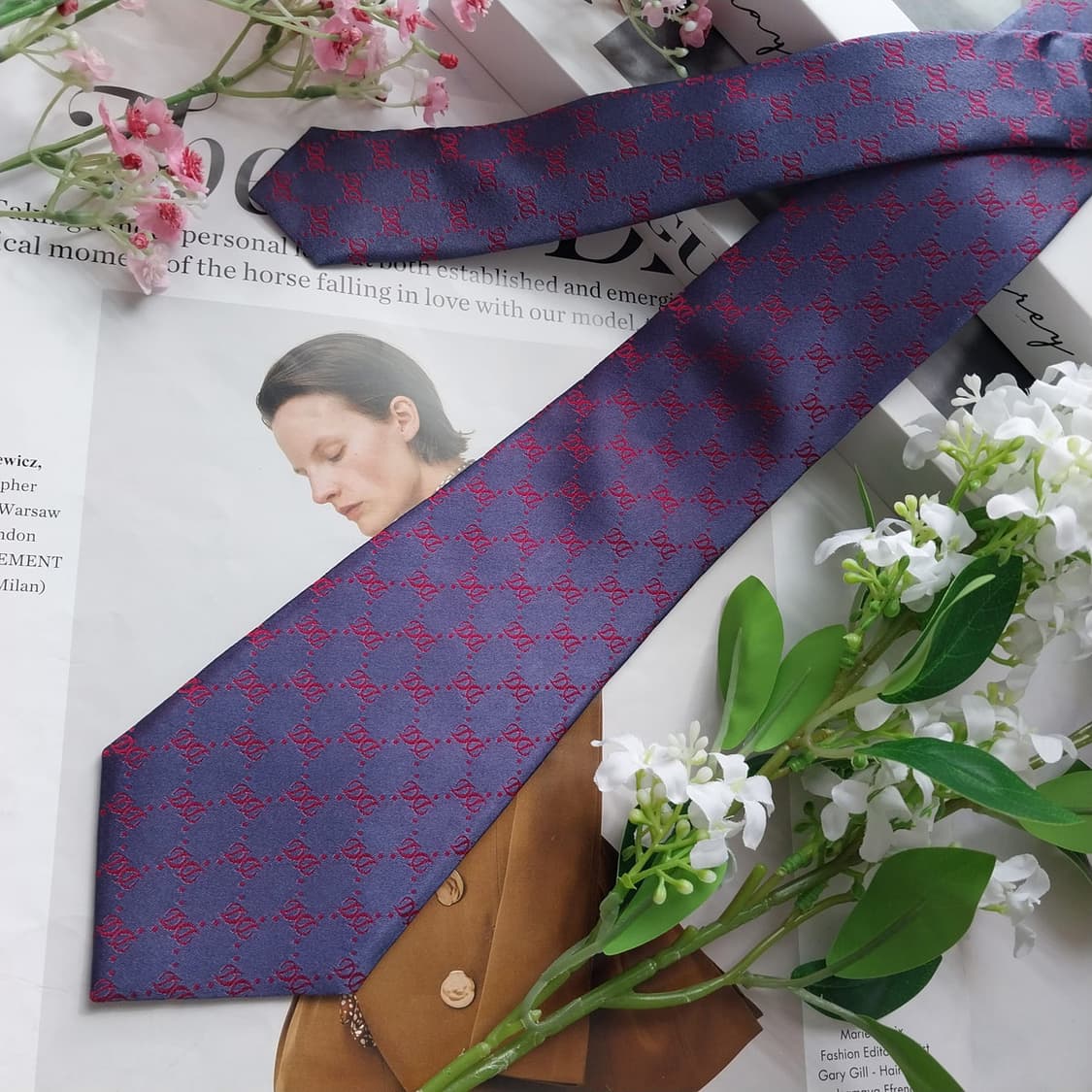 에스.티. 듀퐁 실크 로고 패턴 넥타이 8.4cm A+등급 K2336
 상품이미지3