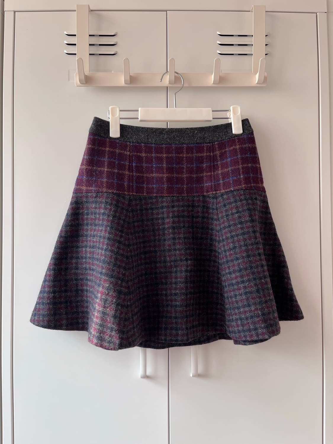 Kumikyoku x Moon 트위드 배색 플레어 스커트 상품이미지3