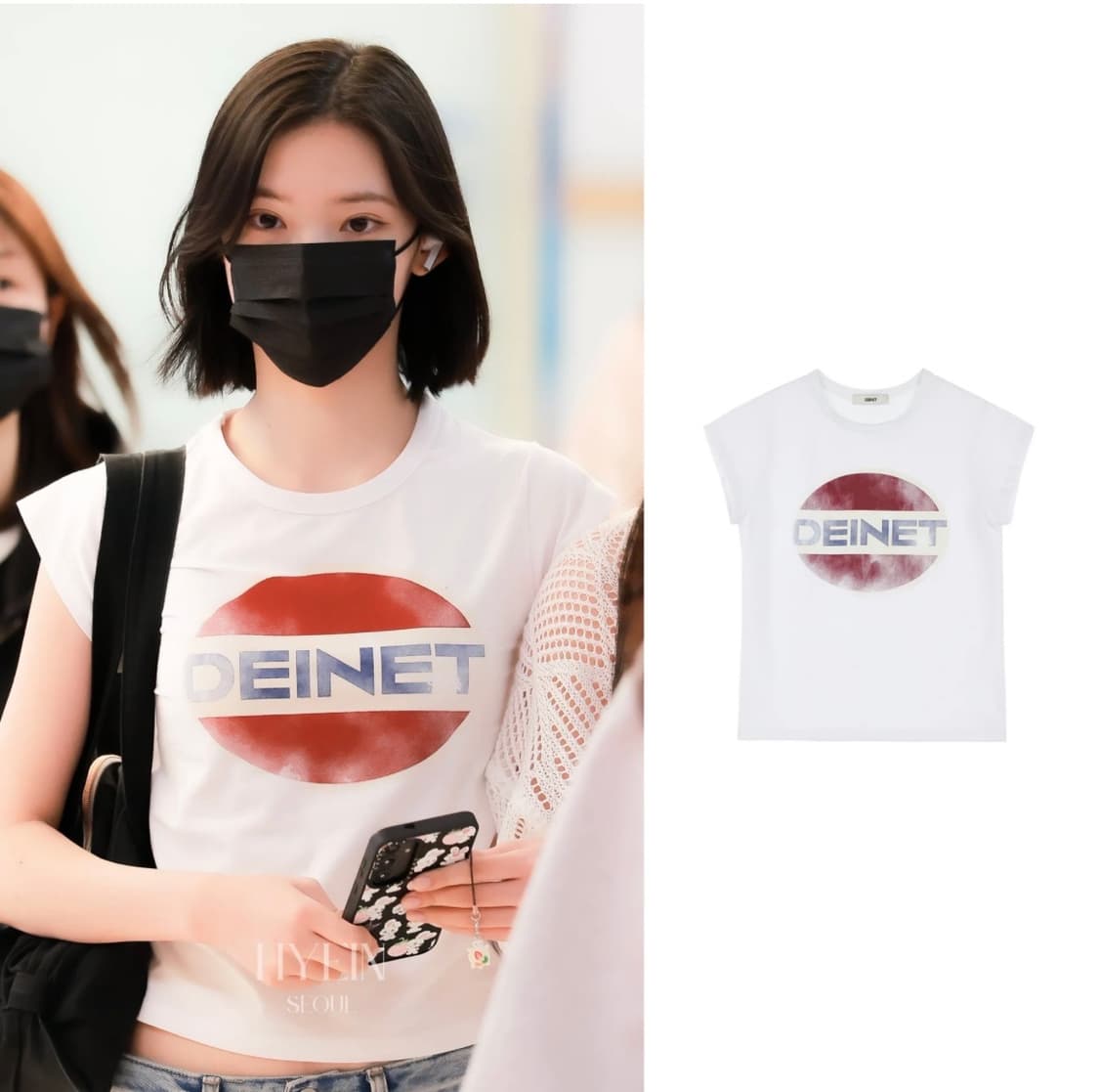 공홈품절) 다이닛 빈티지 로고 크롭 티셔츠 (하투하지우, 남서연 착용) 상품이미지3