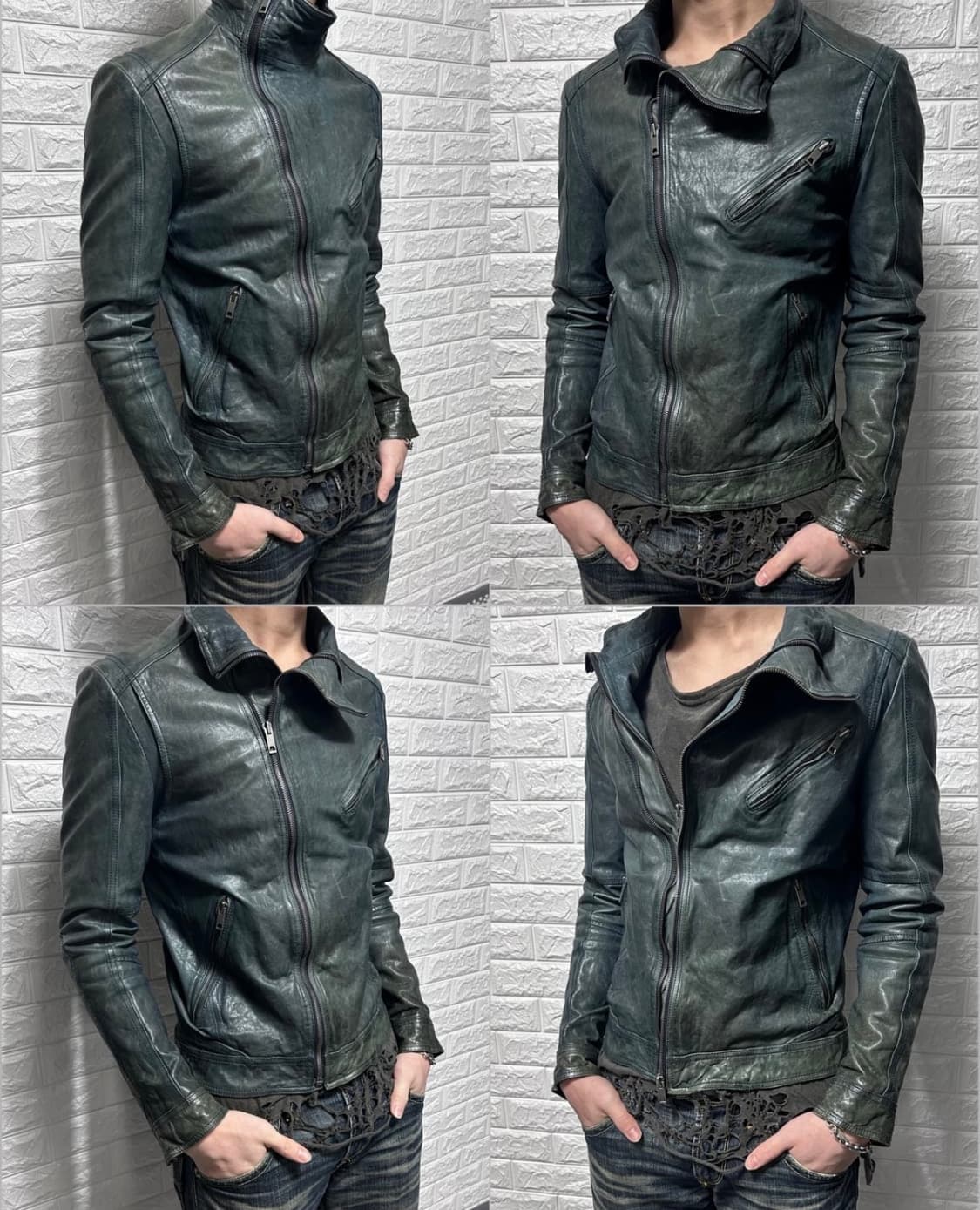 솔리드옴므 사선 더블짚 램스킨 자켓 상품이미지1