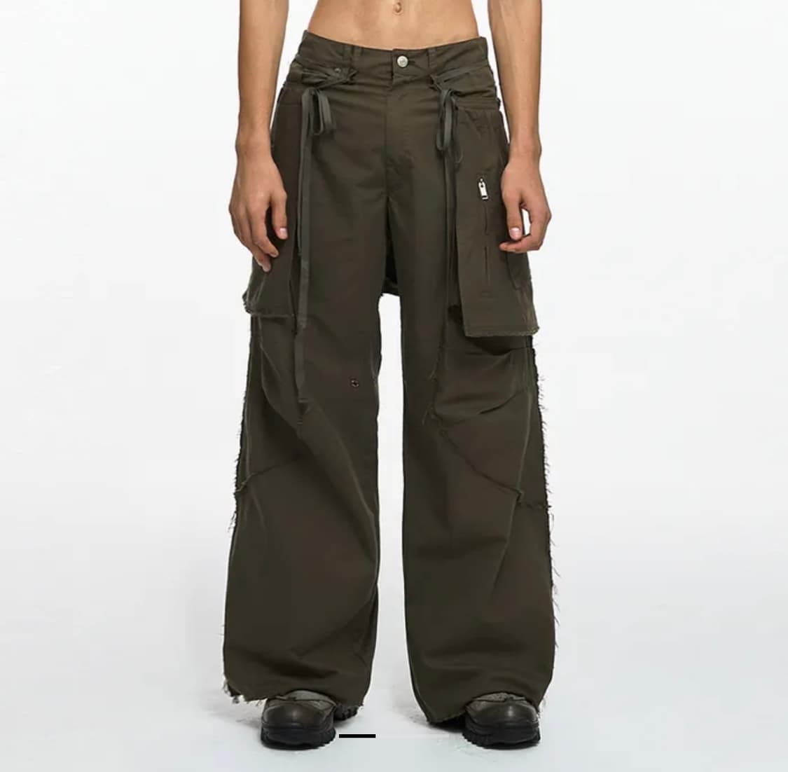 나체 투피스 포켓 스커트 팬츠 카키 상품이미지1