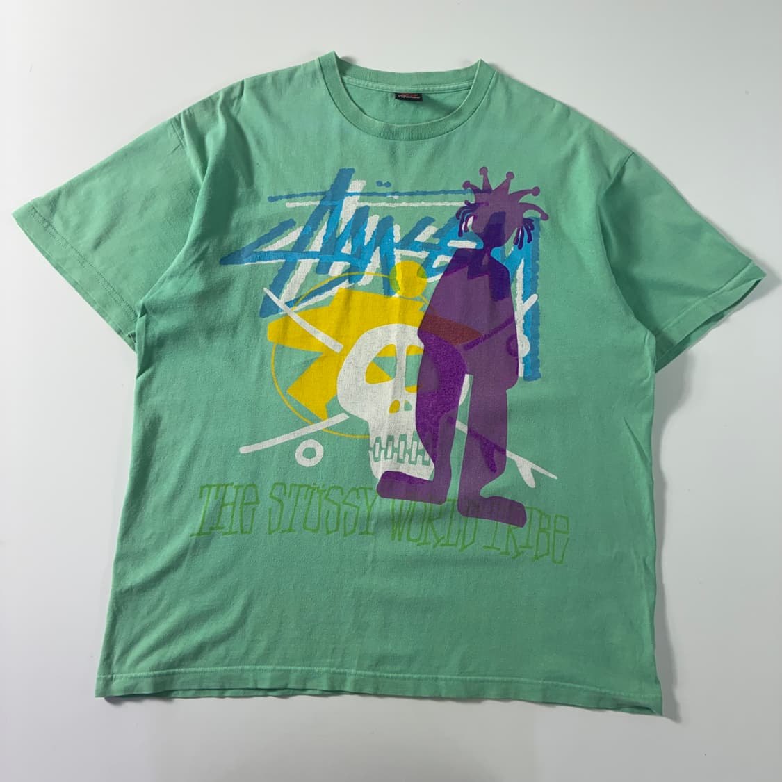 Stussy  스투시 00,s 월드트라이브 라이트그린 반팔티셔츠  상품이미지2