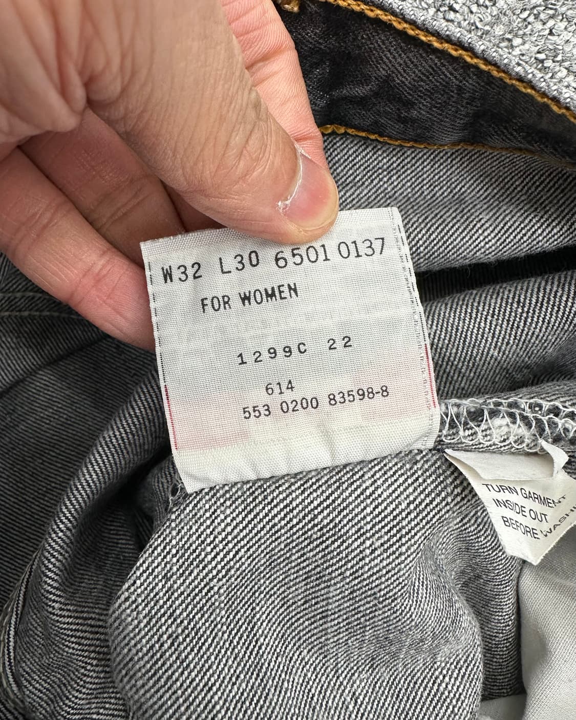 (허단40)90'S 리바이스 USA 501 흑청-M1516 상품이미지5