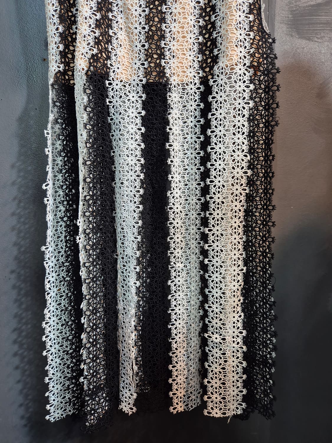 블랙&화이트 레이스 롱 스커트 55 66 상품이미지3