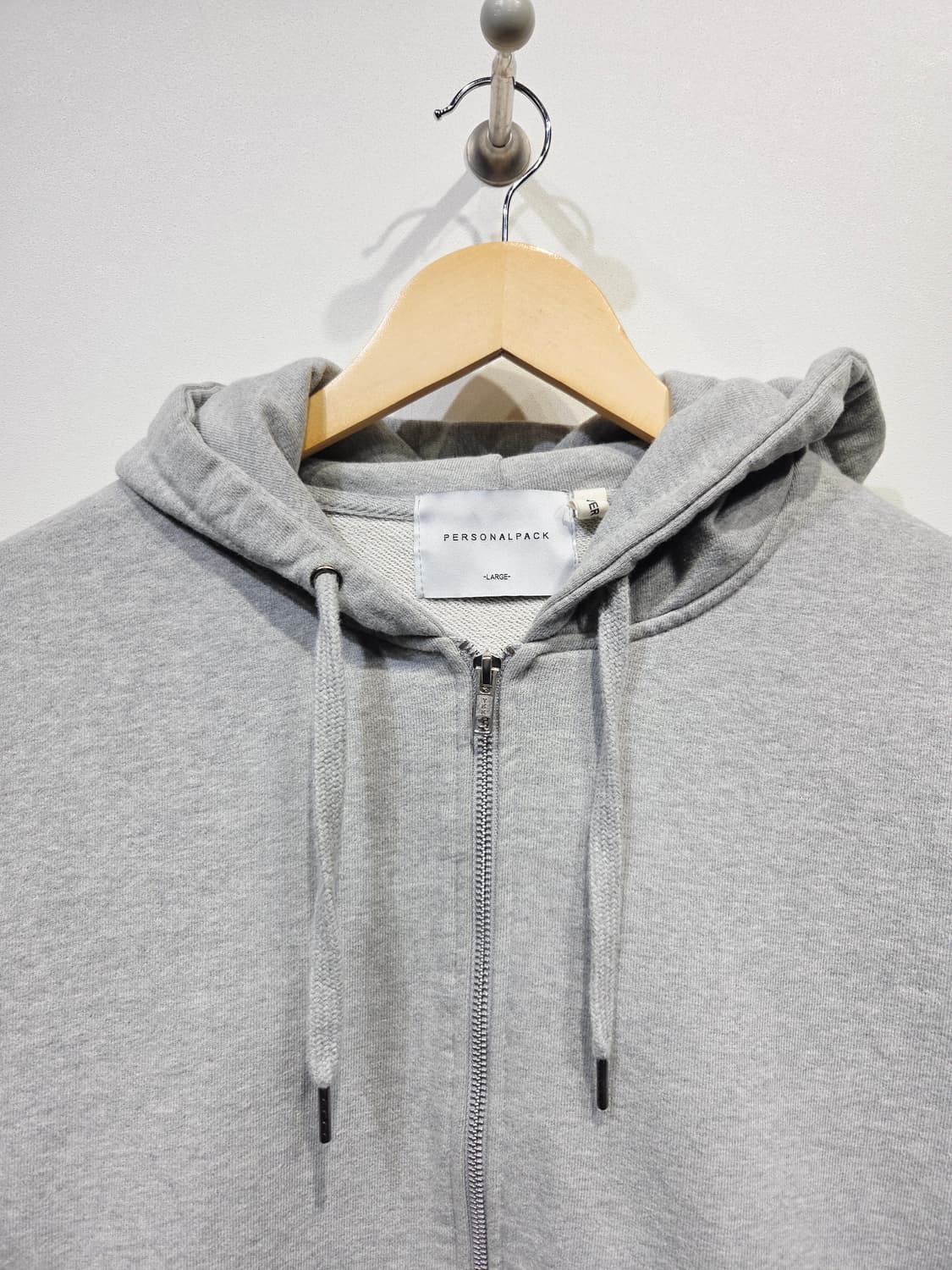 PERSONAL PACK 퍼스널팩 오버핏 투웨이 후드 집업 그레이 상품이미지3
