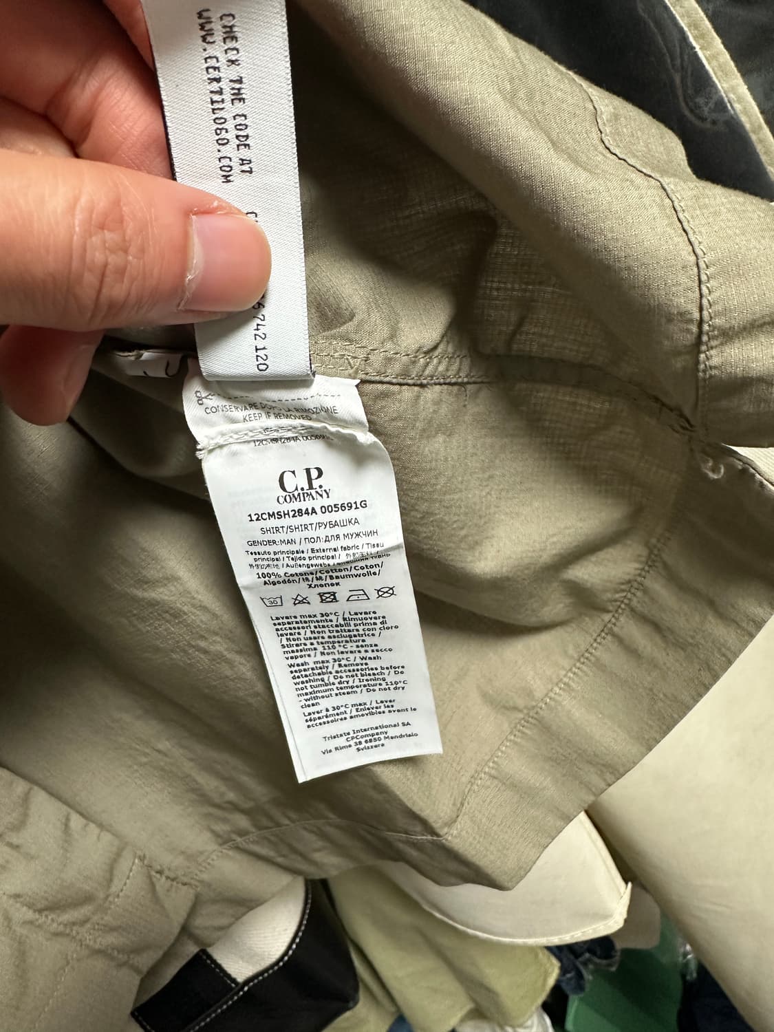 코튼 립스탑 자수 로고 반팔 셔츠 L 사이즈 새상품 상품이미지3