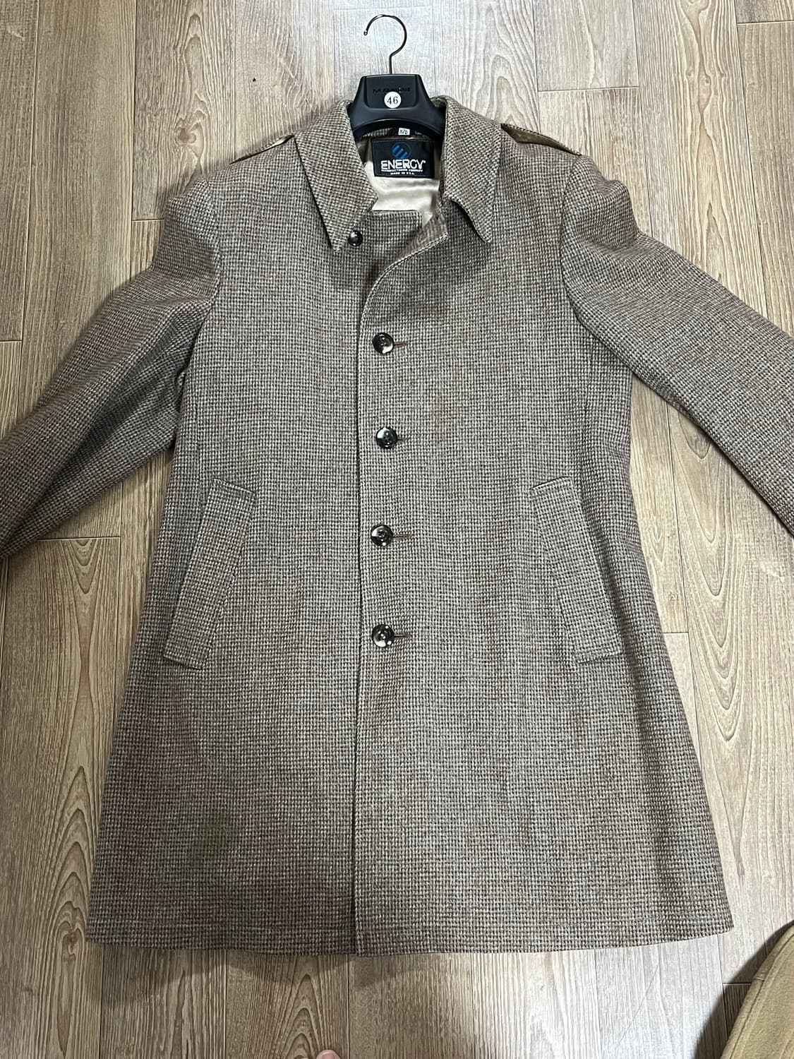 빈티지 체크 발마칸 코트 46R 상품이미지1