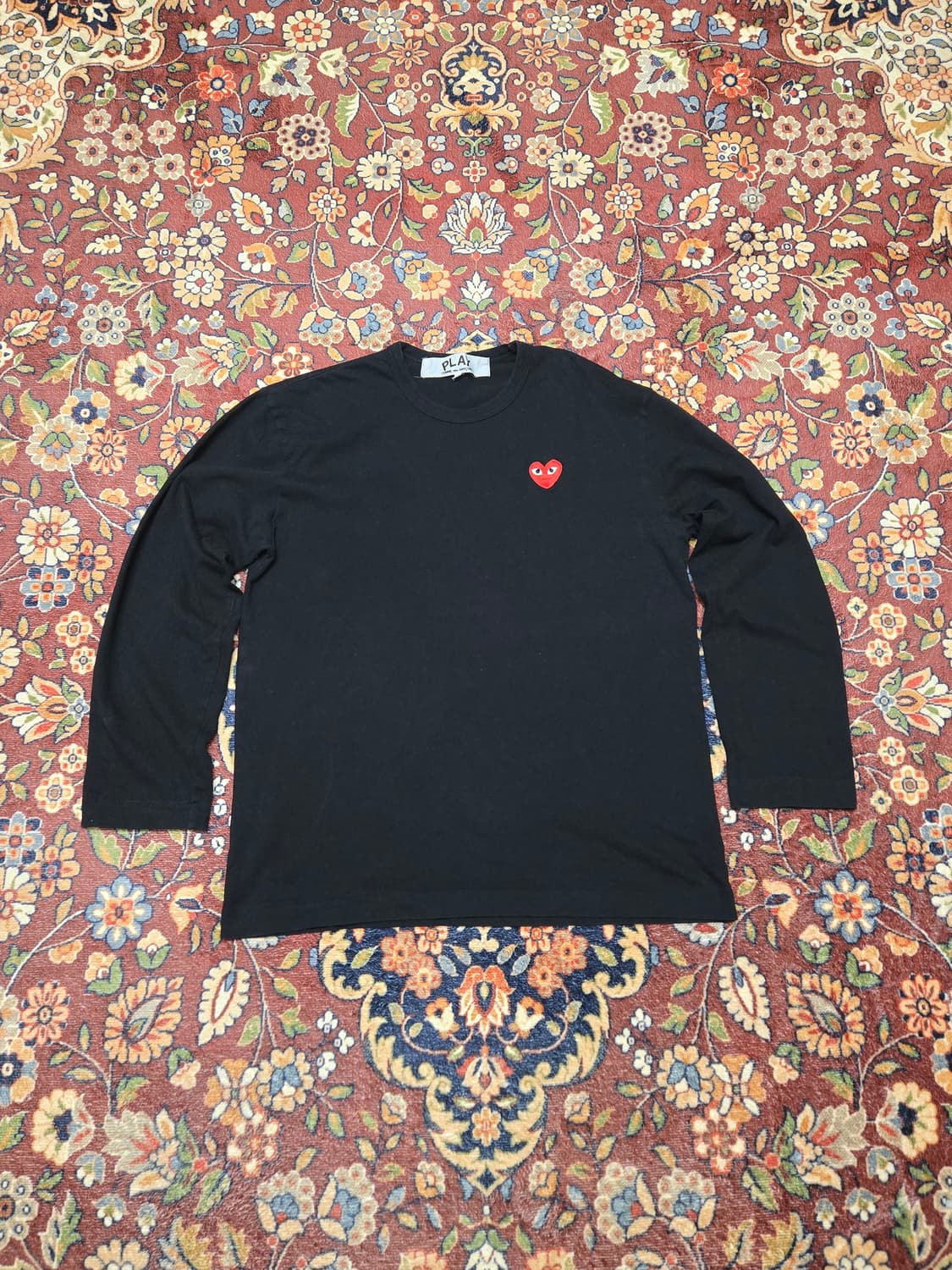 꼼데가르송 PLAY 레드 와펜 긴팔 티셔츠(XL,공용) 상품이미지1