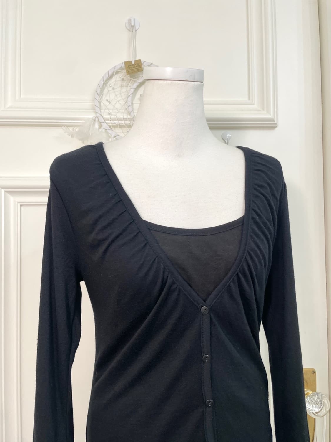 black shirring slim cardigan&basic sleev 상품이미지6