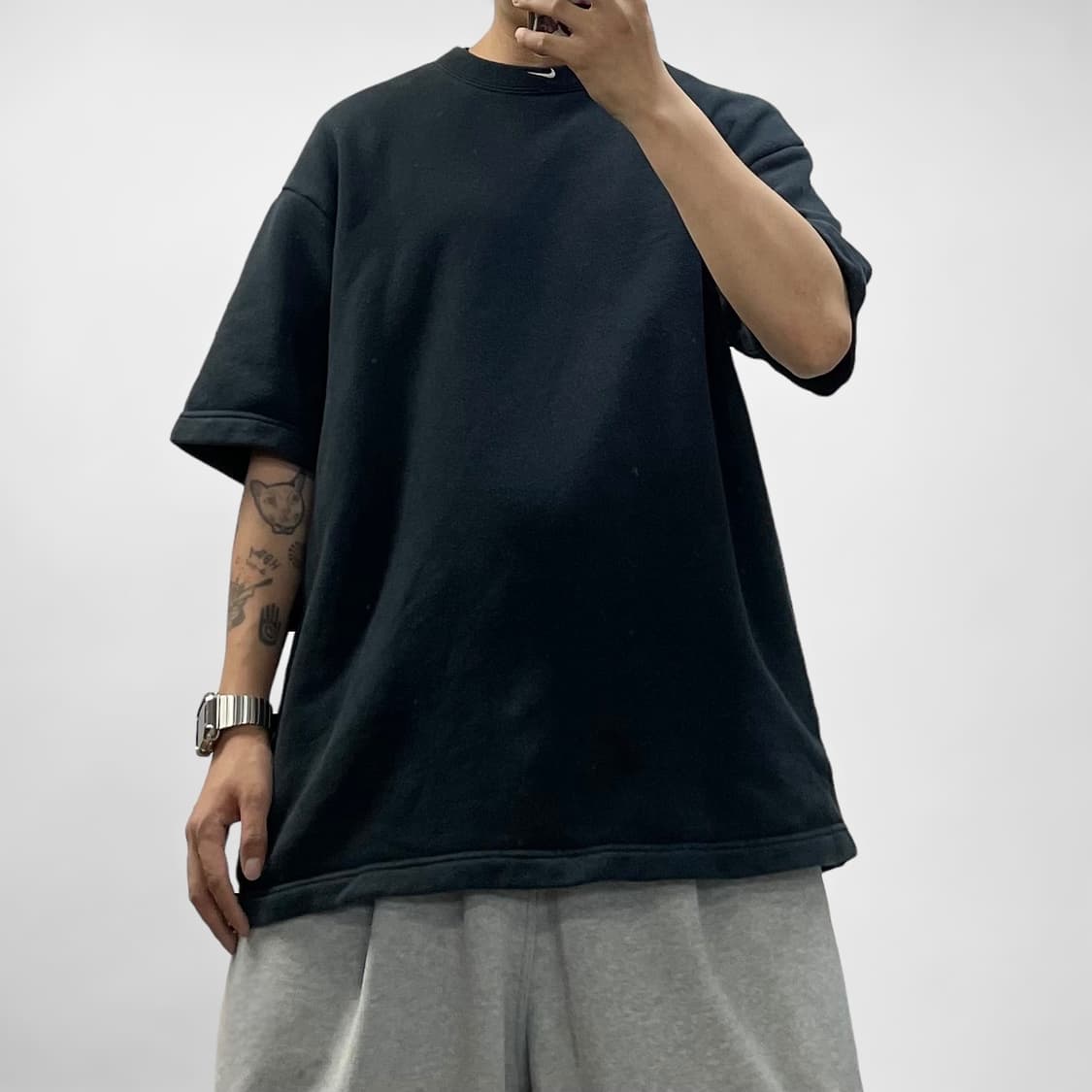 나이키 신형 서카 프렌치 테리 반팔 탑 블랙 상품이미지1