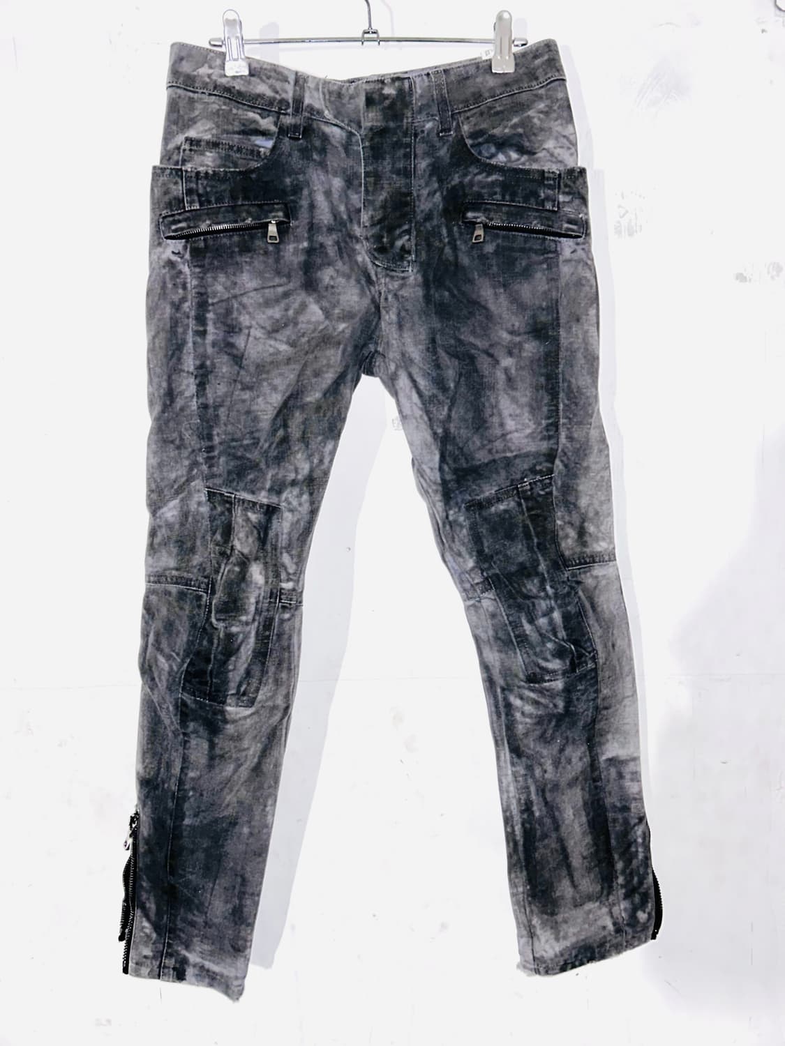 Balmain 발망 그레이 바이커 데님 팬츠 상품이미지1