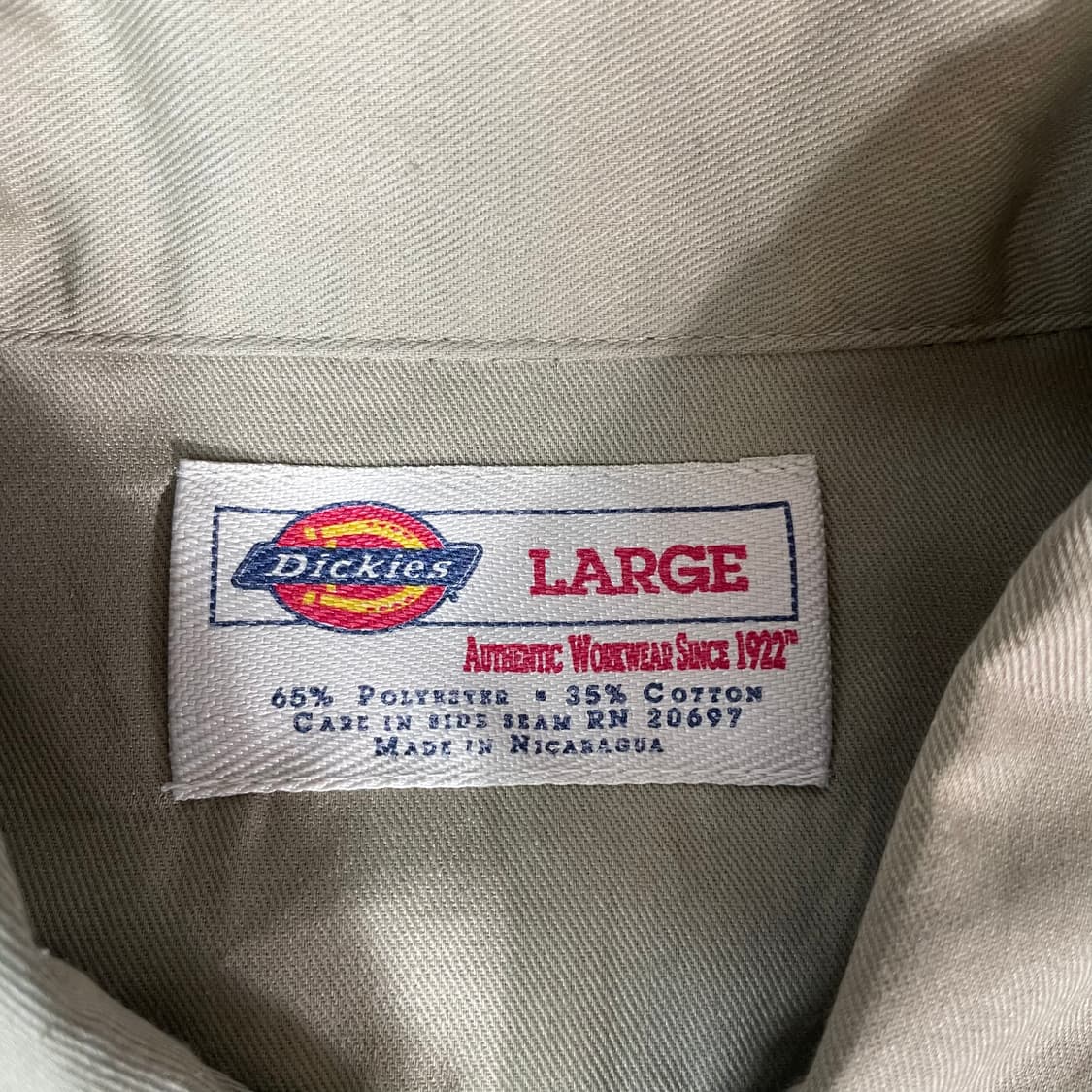 디키즈 미네소바 바이킹스로고 베이지 워크셔츠 L 상품이미지5