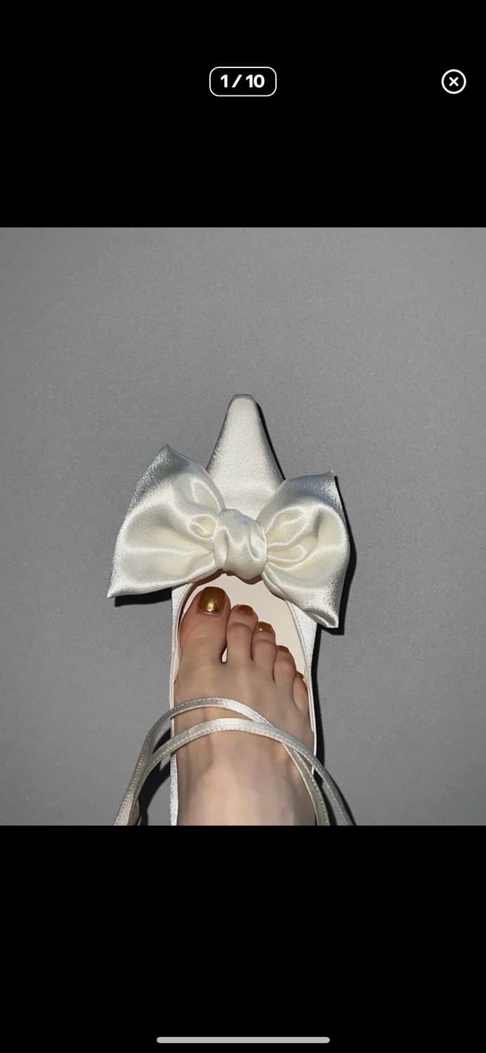 드래곤블루스 235-240 리본 슬링백 새틴 37 웨딩슈즈 상품이미지2