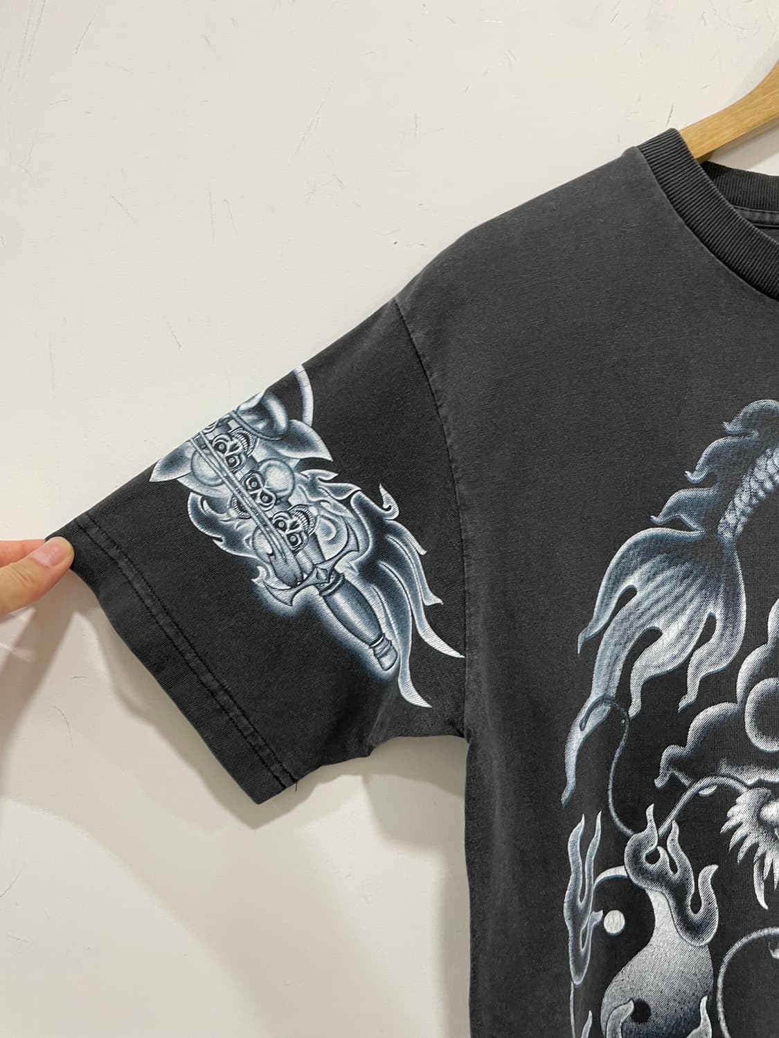 Vtg 페이딩 오리엔탈 드래곤 프린팅 반팔티셔츠 상품이미지6