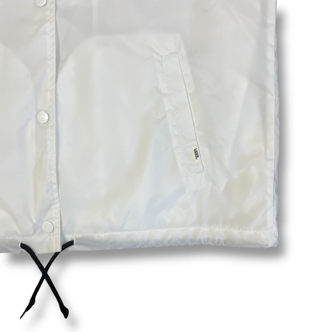 VANS 반스 화이트 안감약기모 나일론 폴리 코치 바람막이 자켓 S 상품이미지3