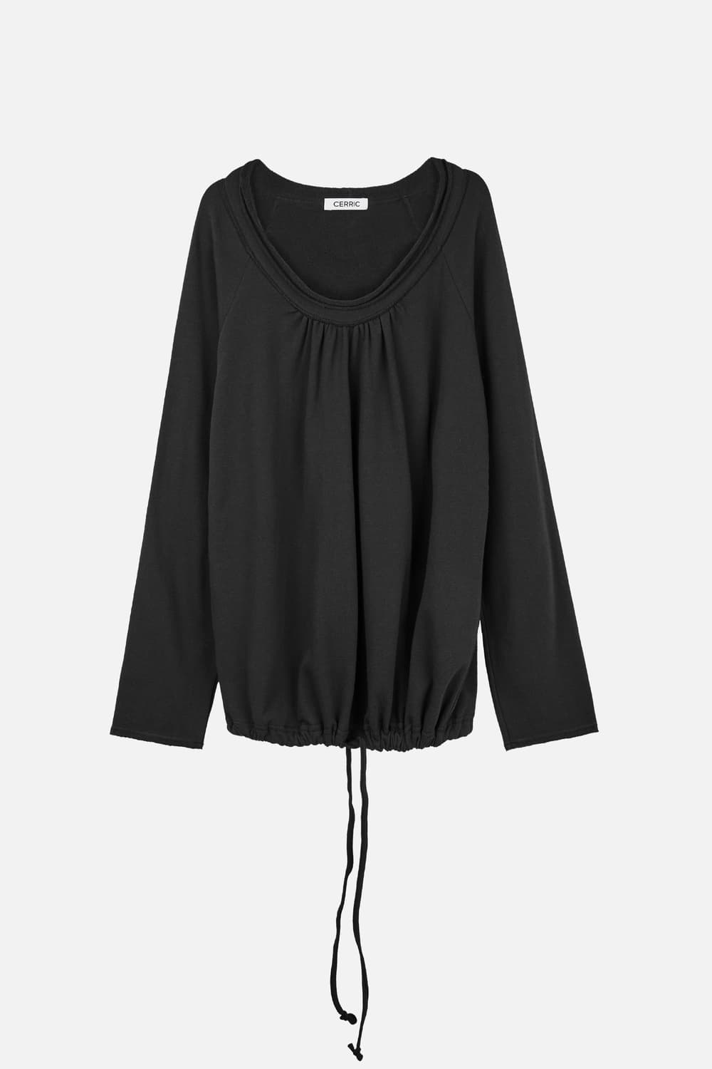 cerric Round Hem String Top / Charcoal 상품이미지2