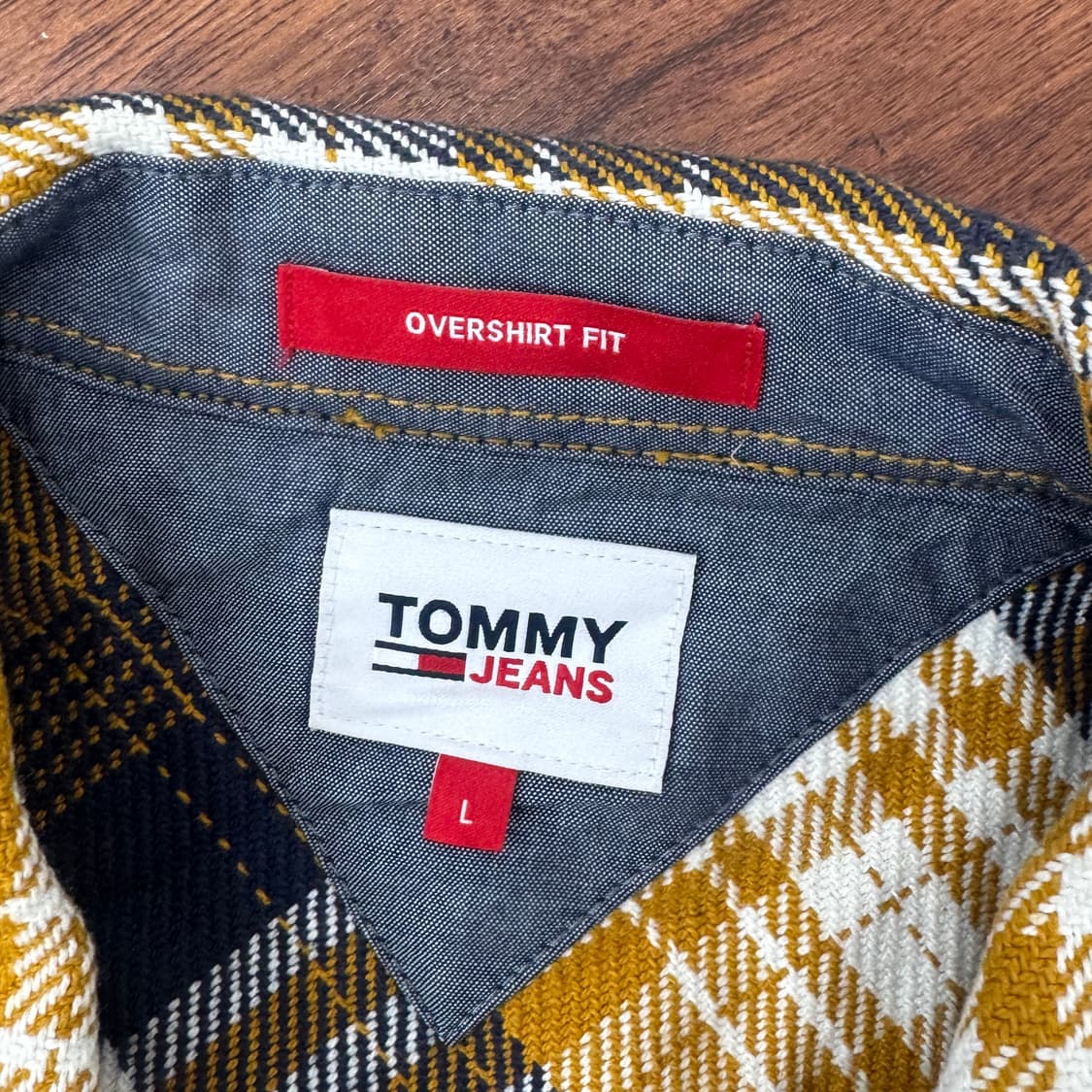 L(105) 타미힐피거 타미진스 체크 오버핏 집업 자켓  상품이미지7