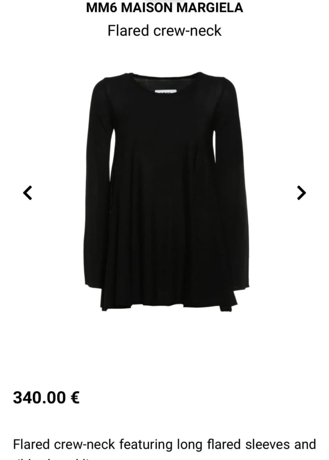 마르지엘라 MM6 롱 플레어 슬리브 니트 상품이미지1