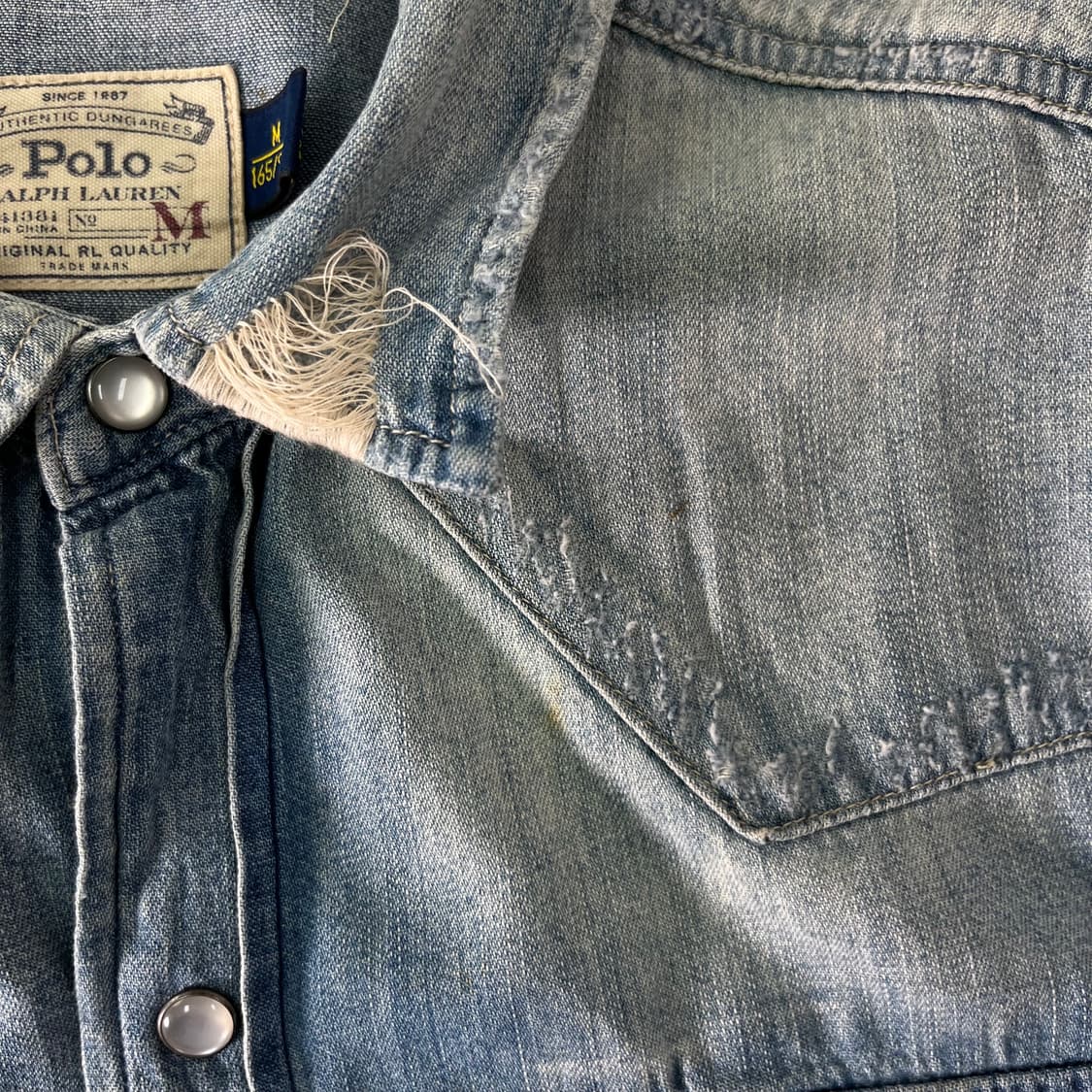 95 폴로랄프로렌 웨스턴 스타일 투포켓 데님셔츠 상품이미지6