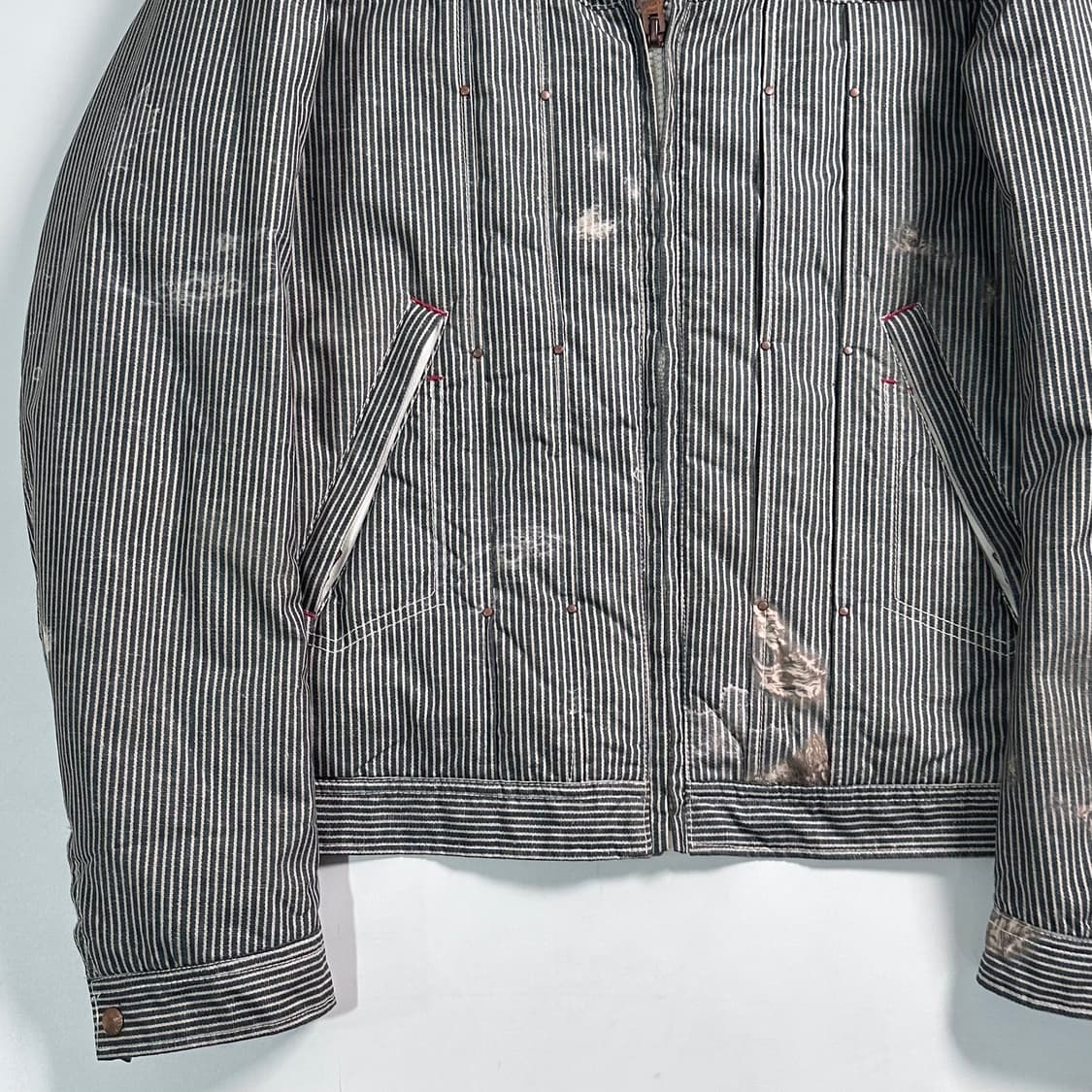 디젤 폴리쉘 데님 프린팅 하이넥 자켓  상품이미지5