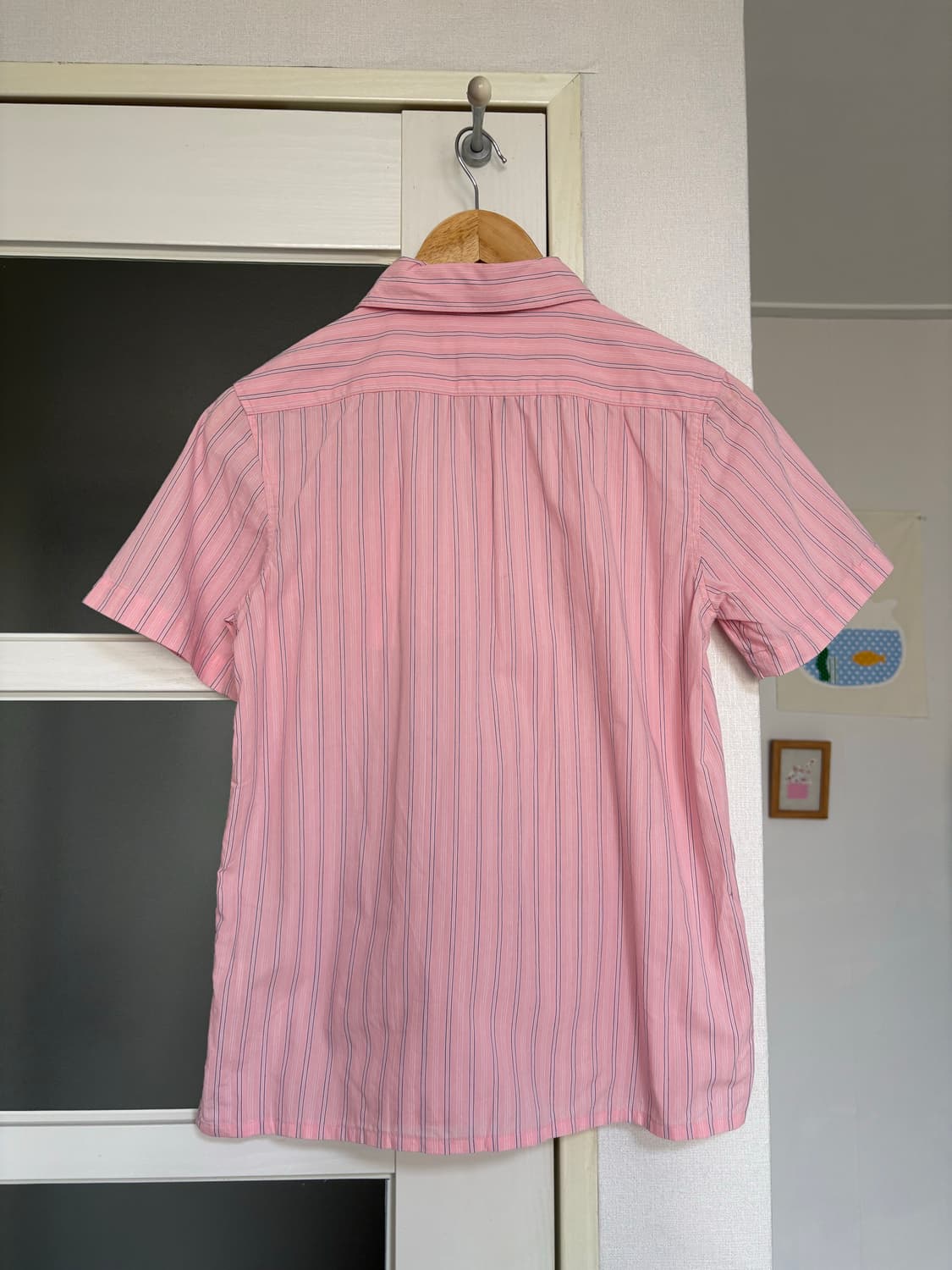 핑크 스트라이프 반소매 셔츠 상품이미지5