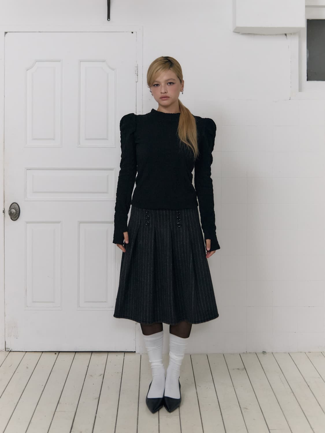 kanari PUFF KNIT BLACK 상품이미지3