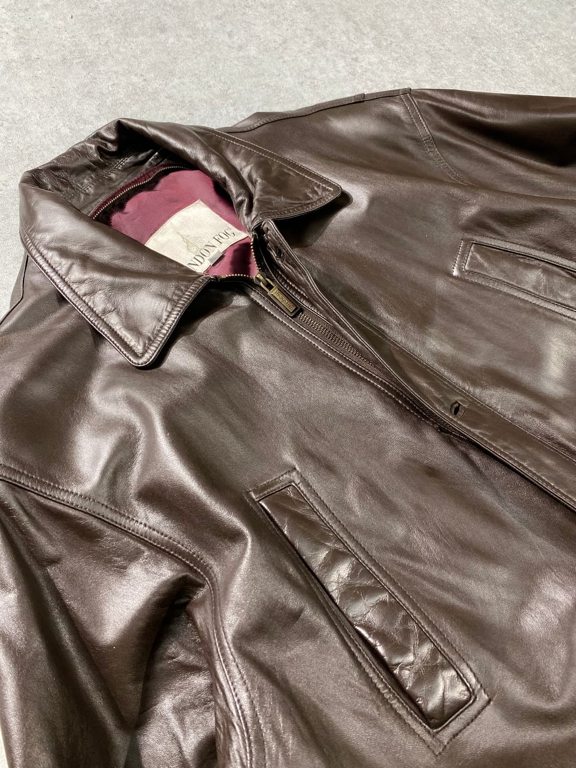 [105] 90s London Fog 런던포그 브라운 양가죽 레더코트 상품이미지2