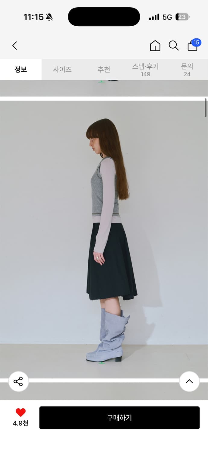 밀로우먼 컷오프 플리츠 스커트 블랙 상품이미지3