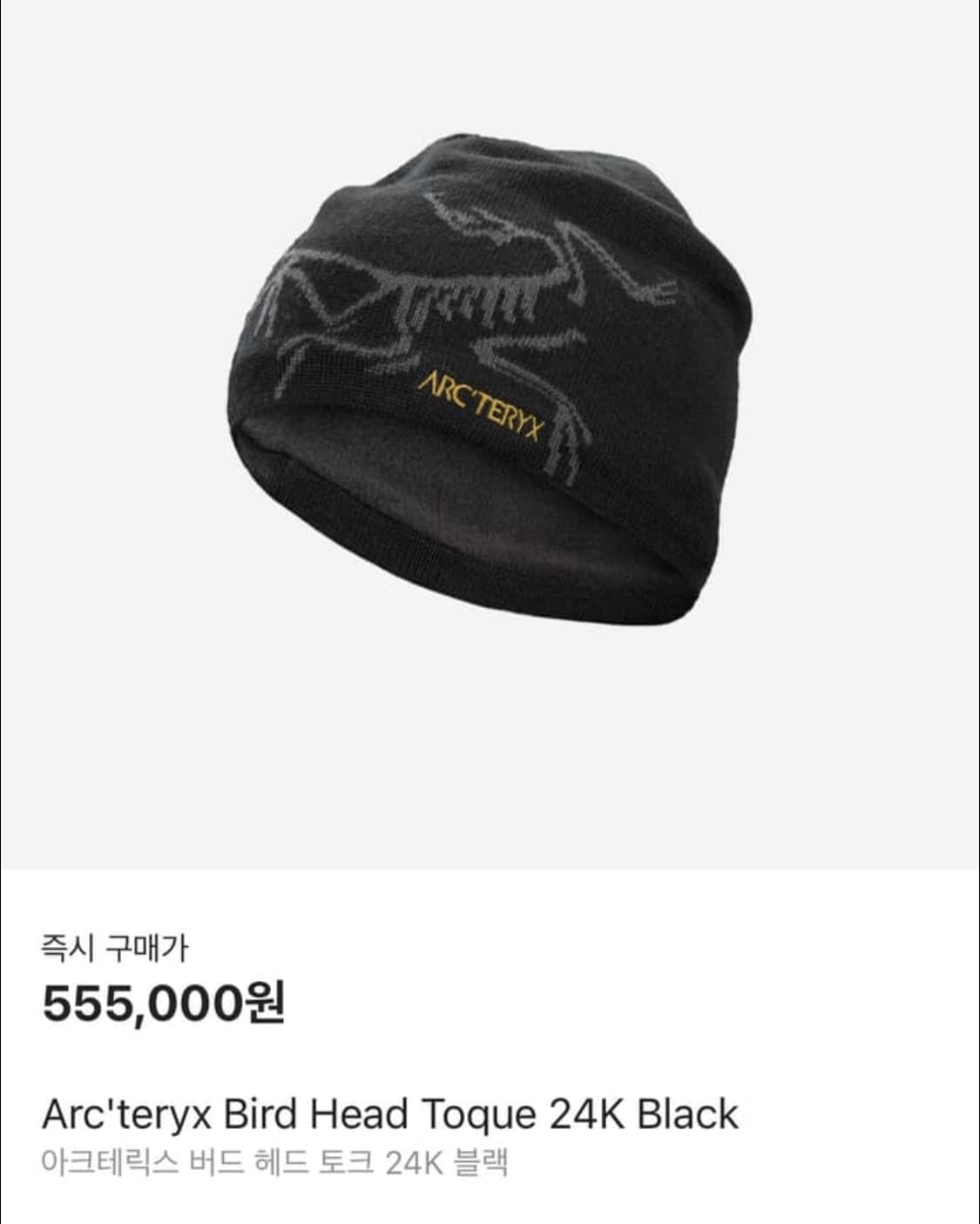 아크테릭스 버드헤드 토크 24k 비니 상품이미지1