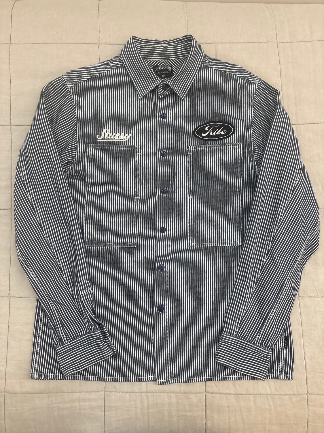 스투시 도톰면 스트라이프 셔츠 M 상품이미지2