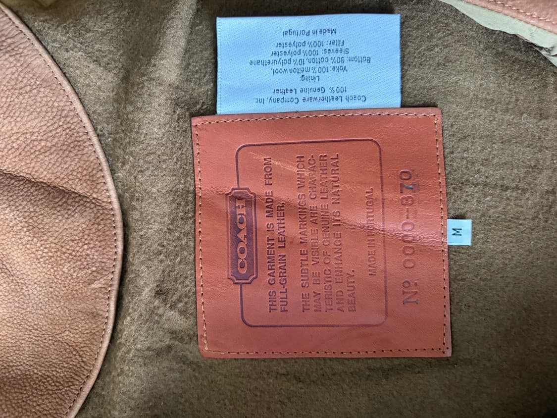 빈티지 Coach 가죽 필드자켓 made in Portugal  상품이미지5